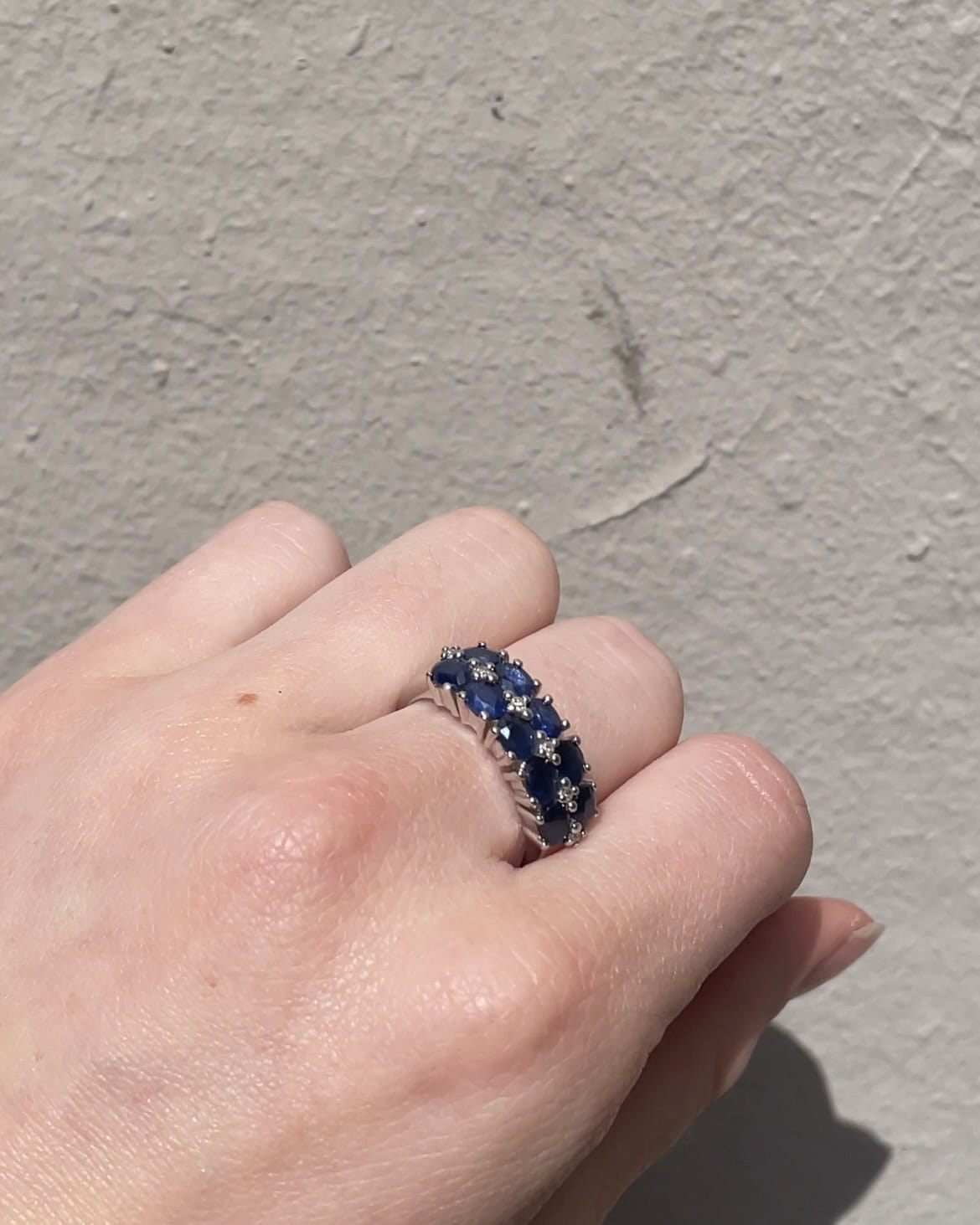 Bague Rivière Saphirs 3.50 carats & Diamants "Saule" - Elliade Paris