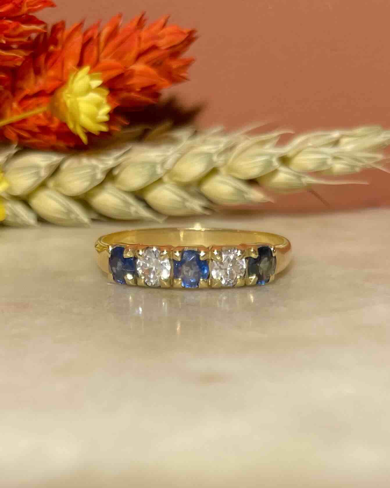 Bague Rivière Saphirs & Diamants "Capucine" - Elliade Paris