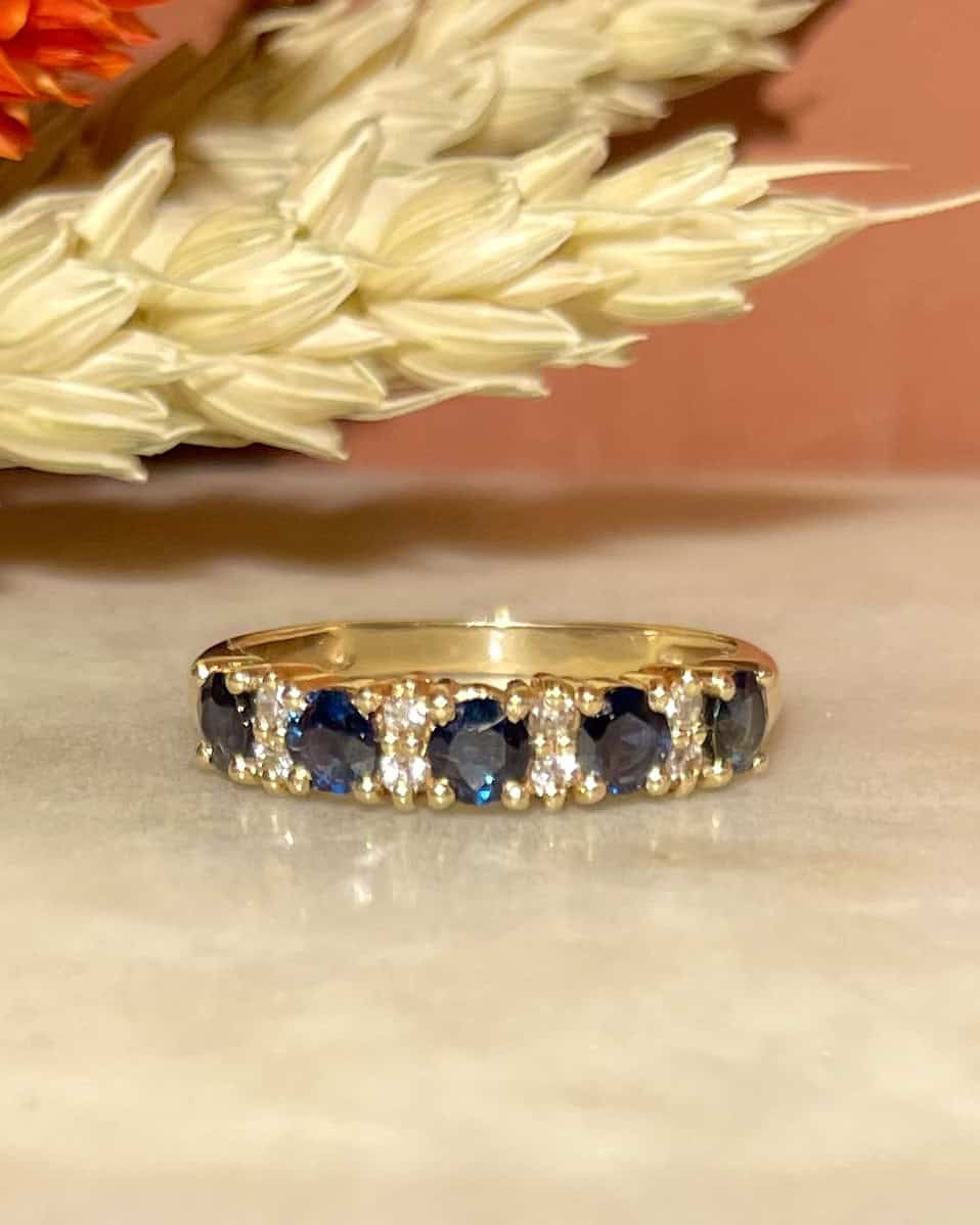 Bague Rivière Saphirs & Diamants "Ninon" - Elliade Paris