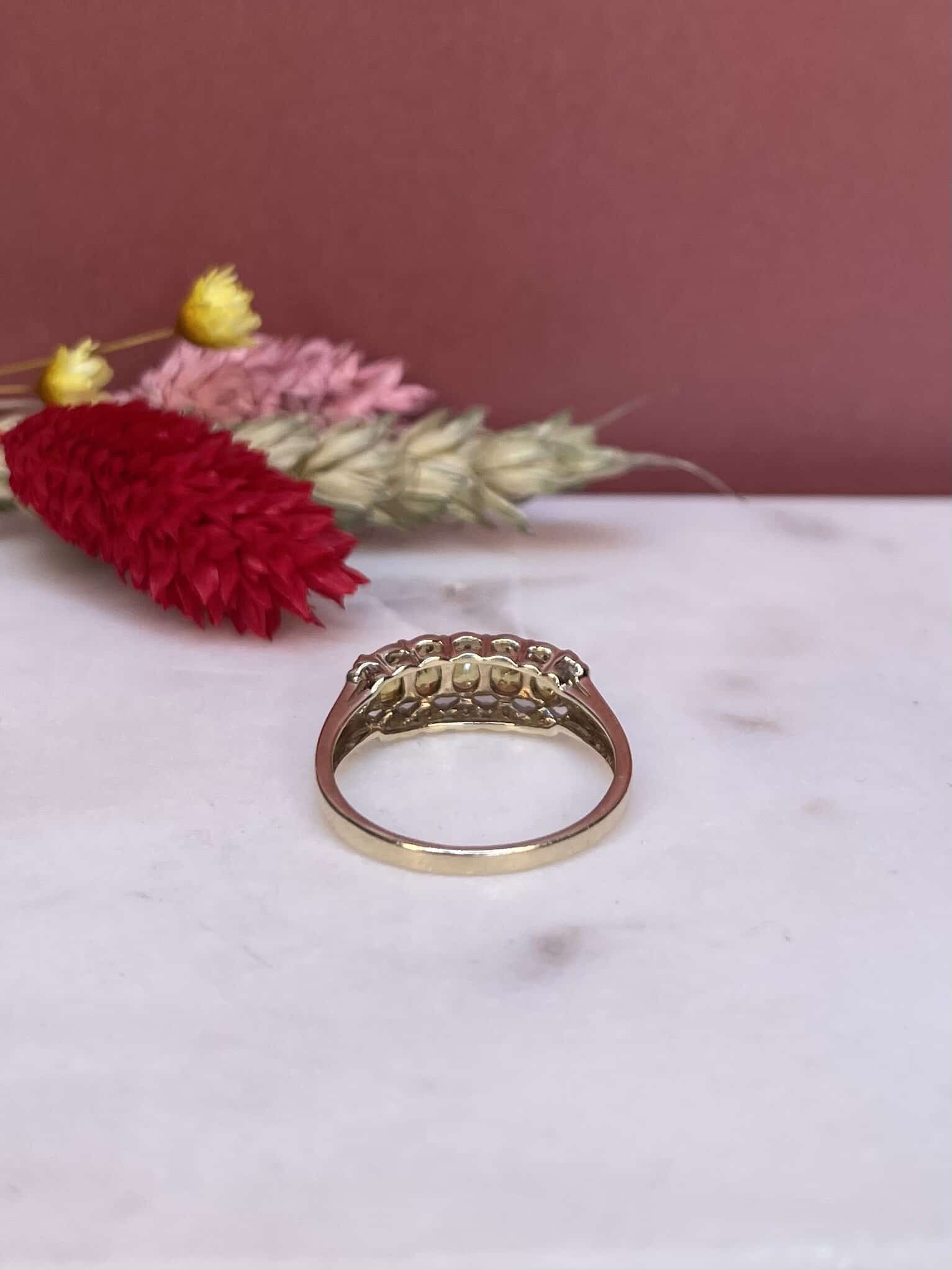Bague Rivière Saphirs Jaunes & Diamants "Ophélie" - Elliade Paris