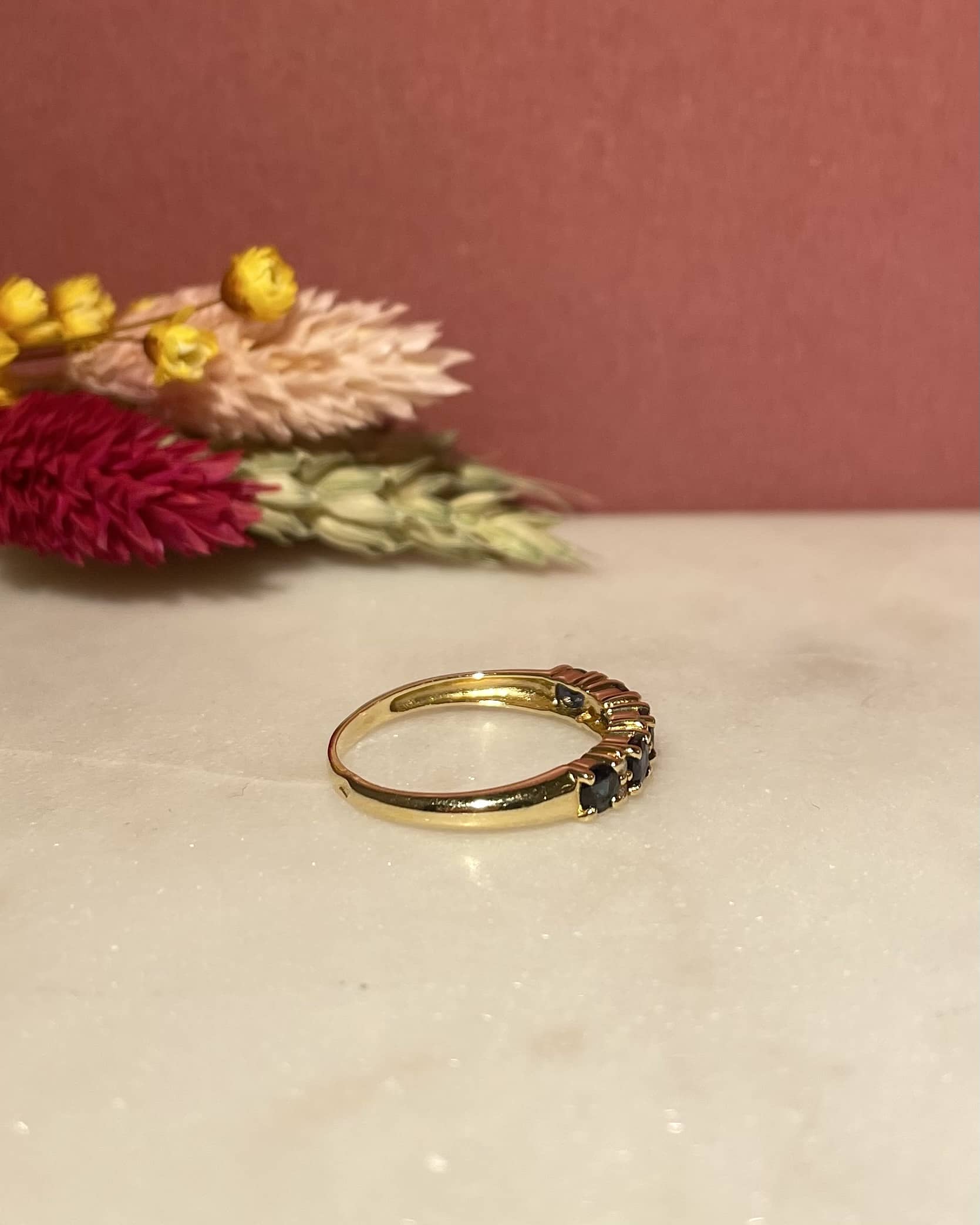 "Maude" 0.68 carat Sapphire & Diamond River Ring