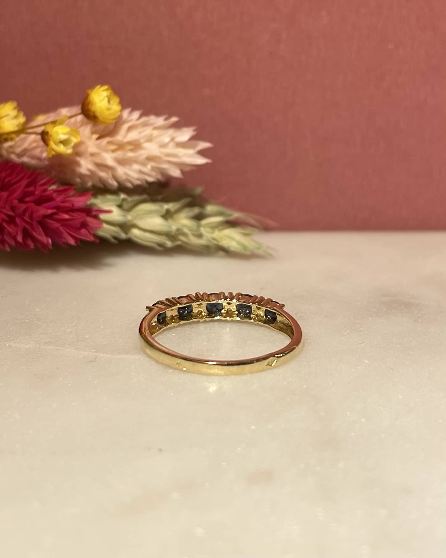 "Maude" 0.68 carat Sapphire & Diamond River Ring