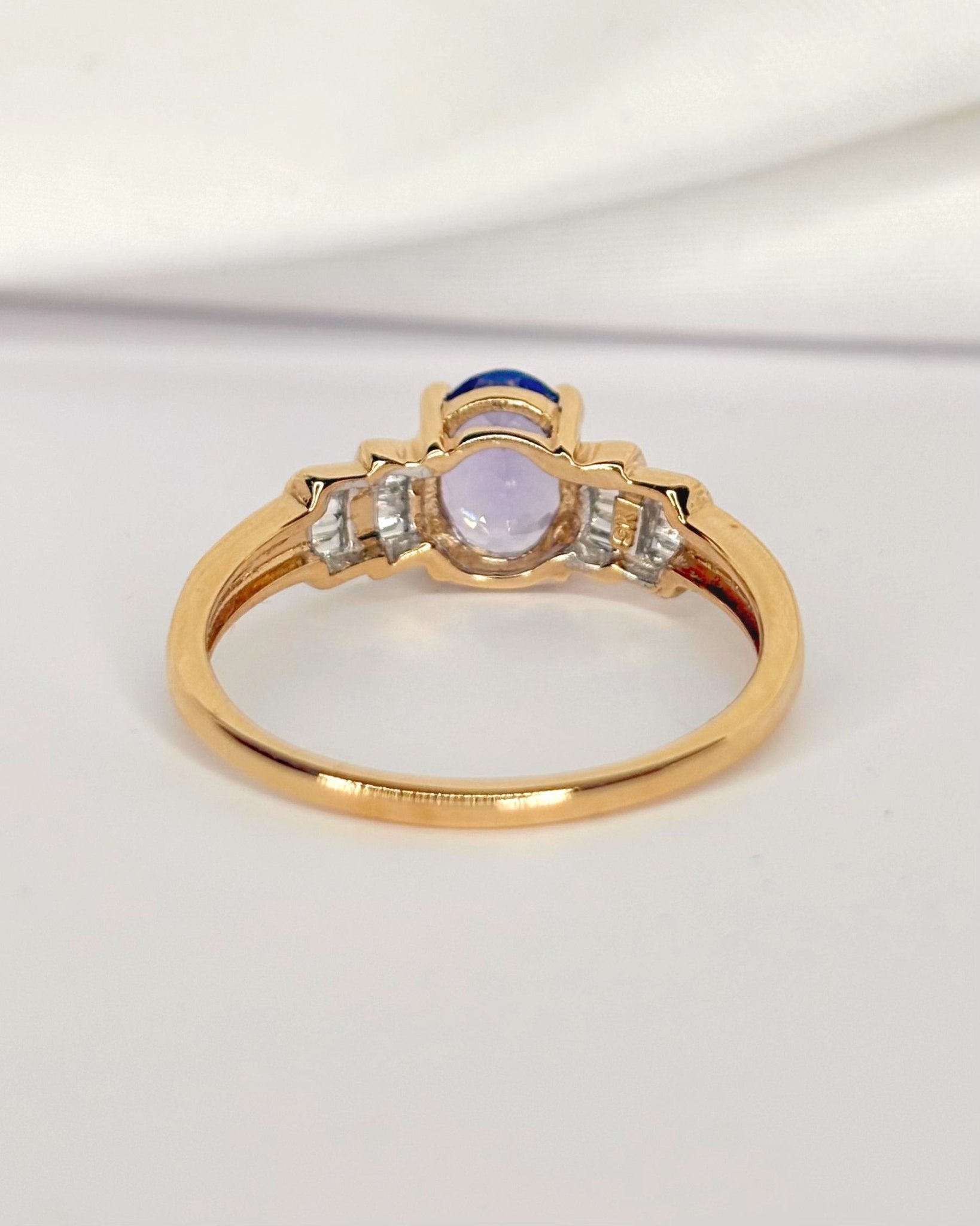 Bague Rivière Tanzanite 1.25 carat & Diamants "Laura" - Elliade Paris