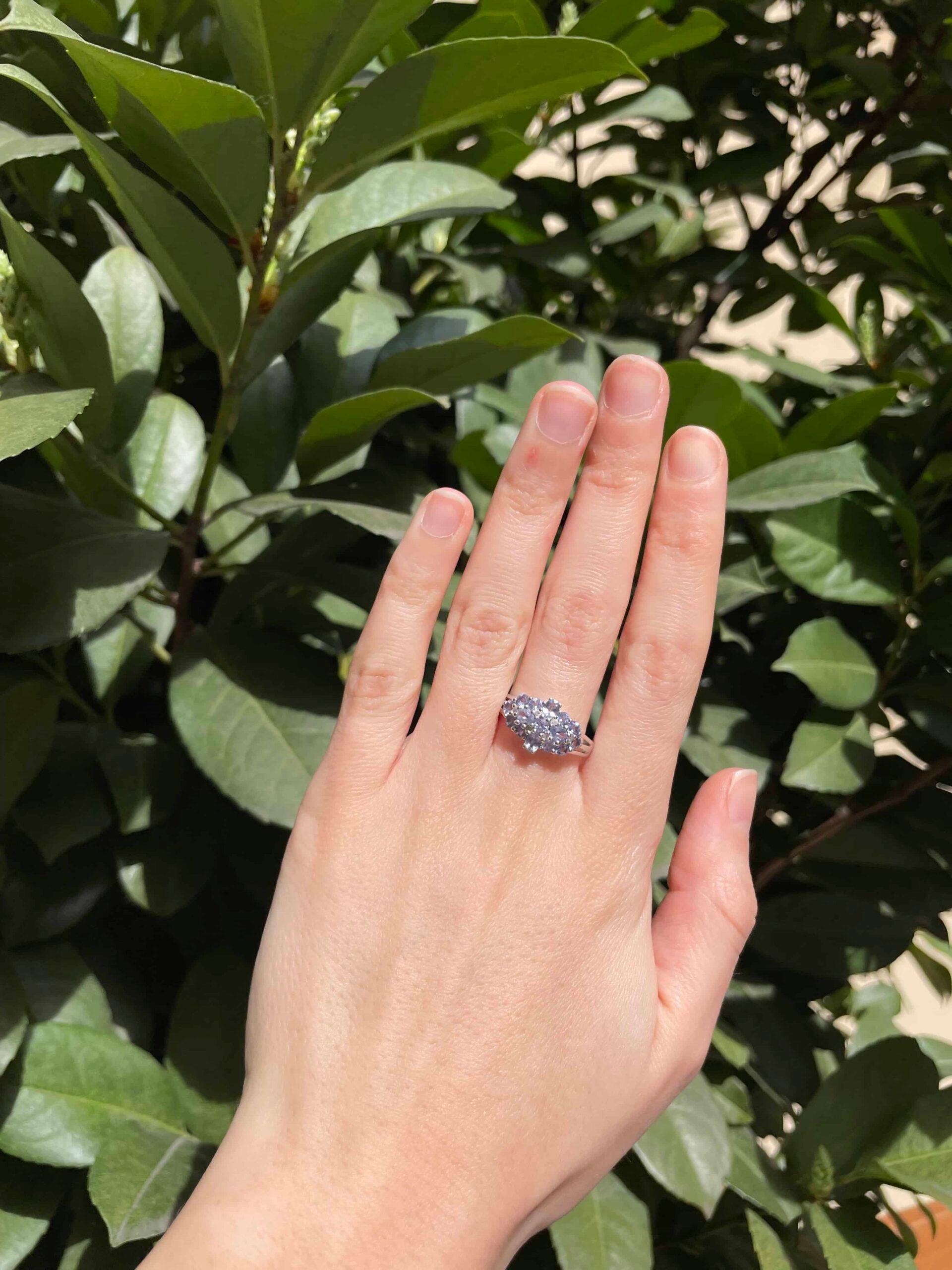 Bague Rivière Tanzanites & Diamants "Karolyne"