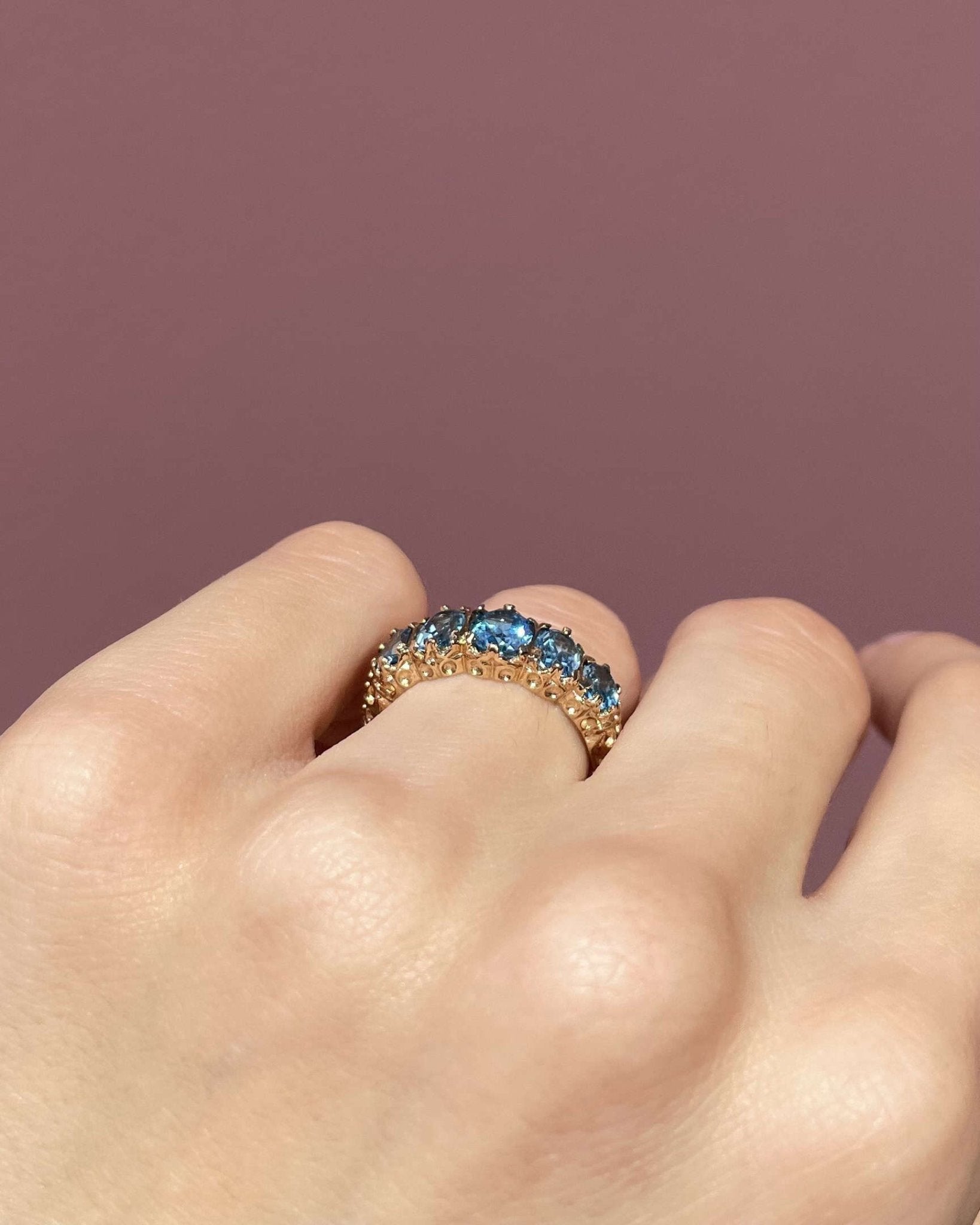 Bague Rivière Topazes 3.50 carats "Alex" - Elliade Paris