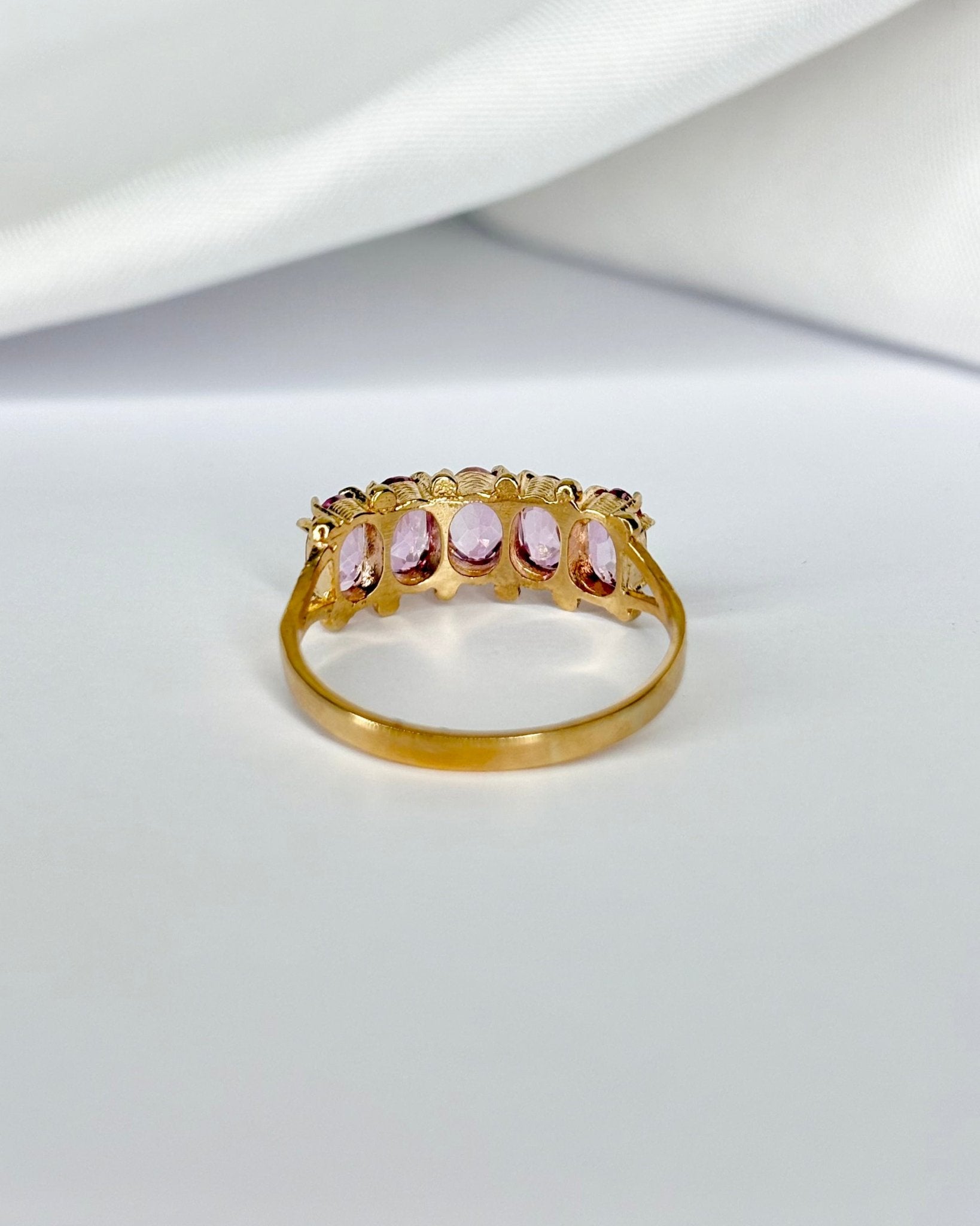 Bague Rivière Topazes Rose 1.68 carat "IIia" - Elliade Paris