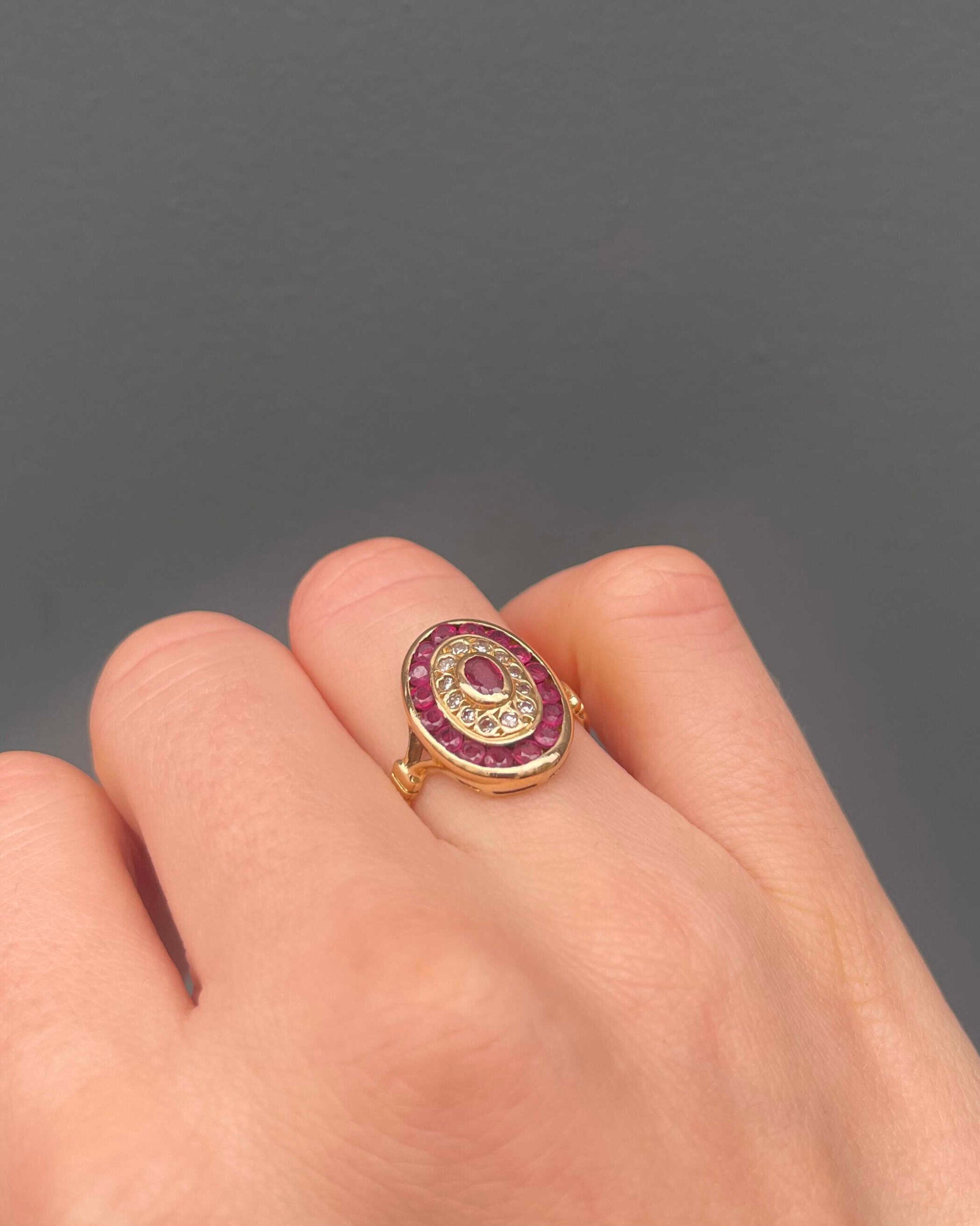 Bague Style Art-Déco Rubis & Diamants "Zoya"