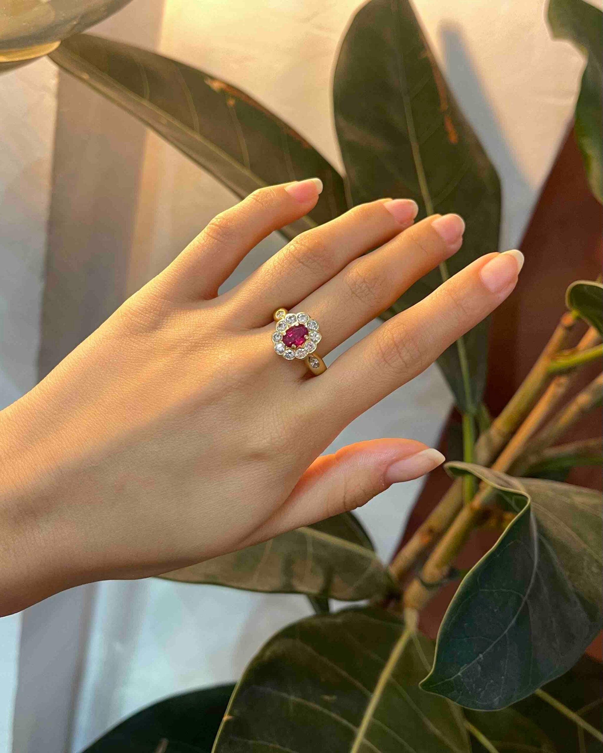 "Paola" 1 Carat Ruby & Diamond Daisy Ring