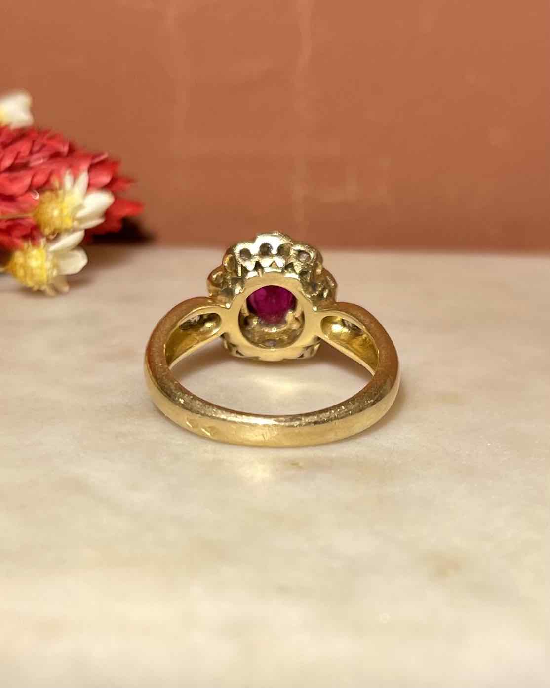 "Paola" 1 Carat Ruby & Diamond Daisy Ring