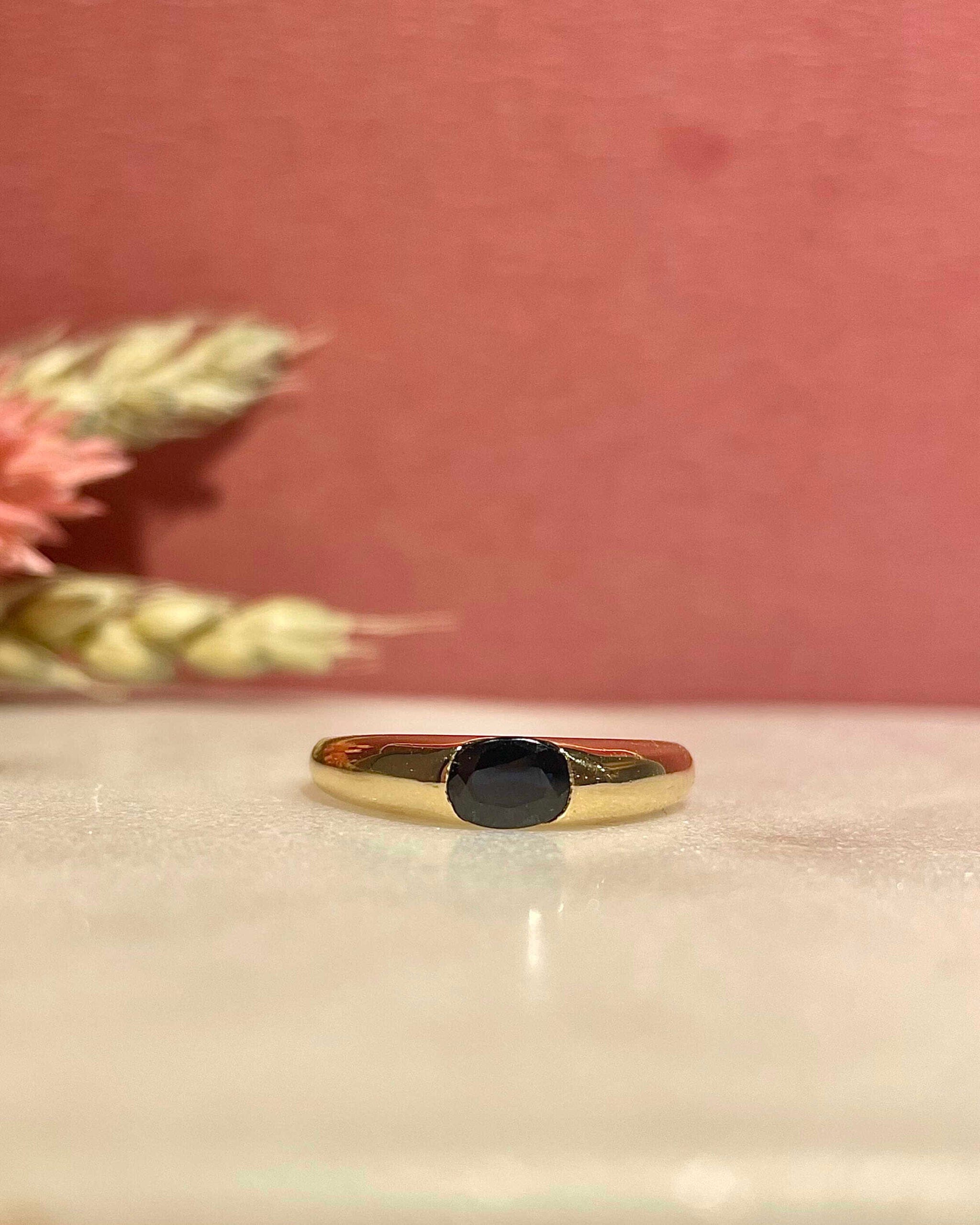 Bague Vintage Jonc Saphir 0.60 carat "Katherine" - Elliade Paris