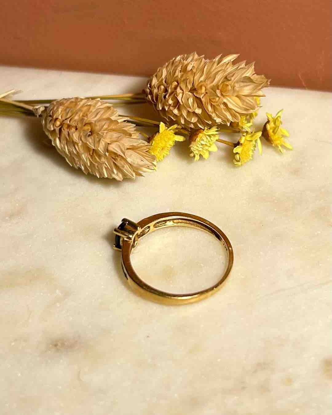 Bague vintage Saphir et Diamants "Ambre"