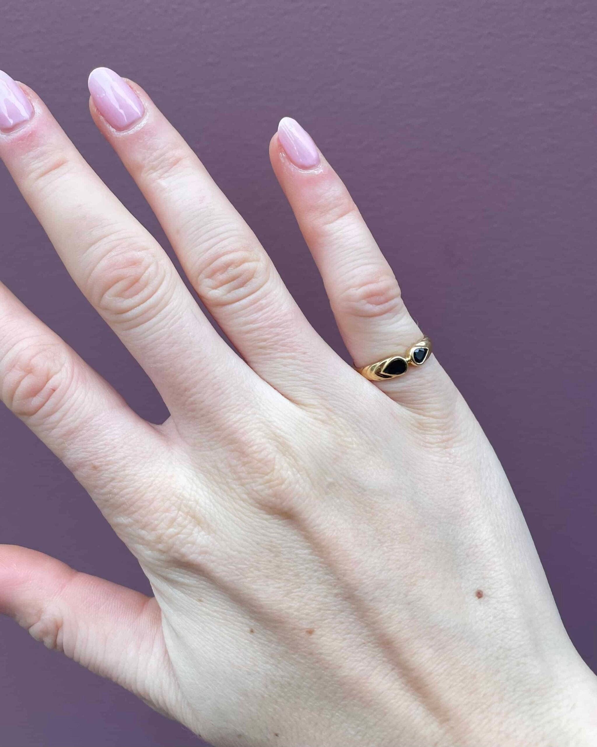 Bague Vintage Jonc Saphir "Elina" - Elliade Paris