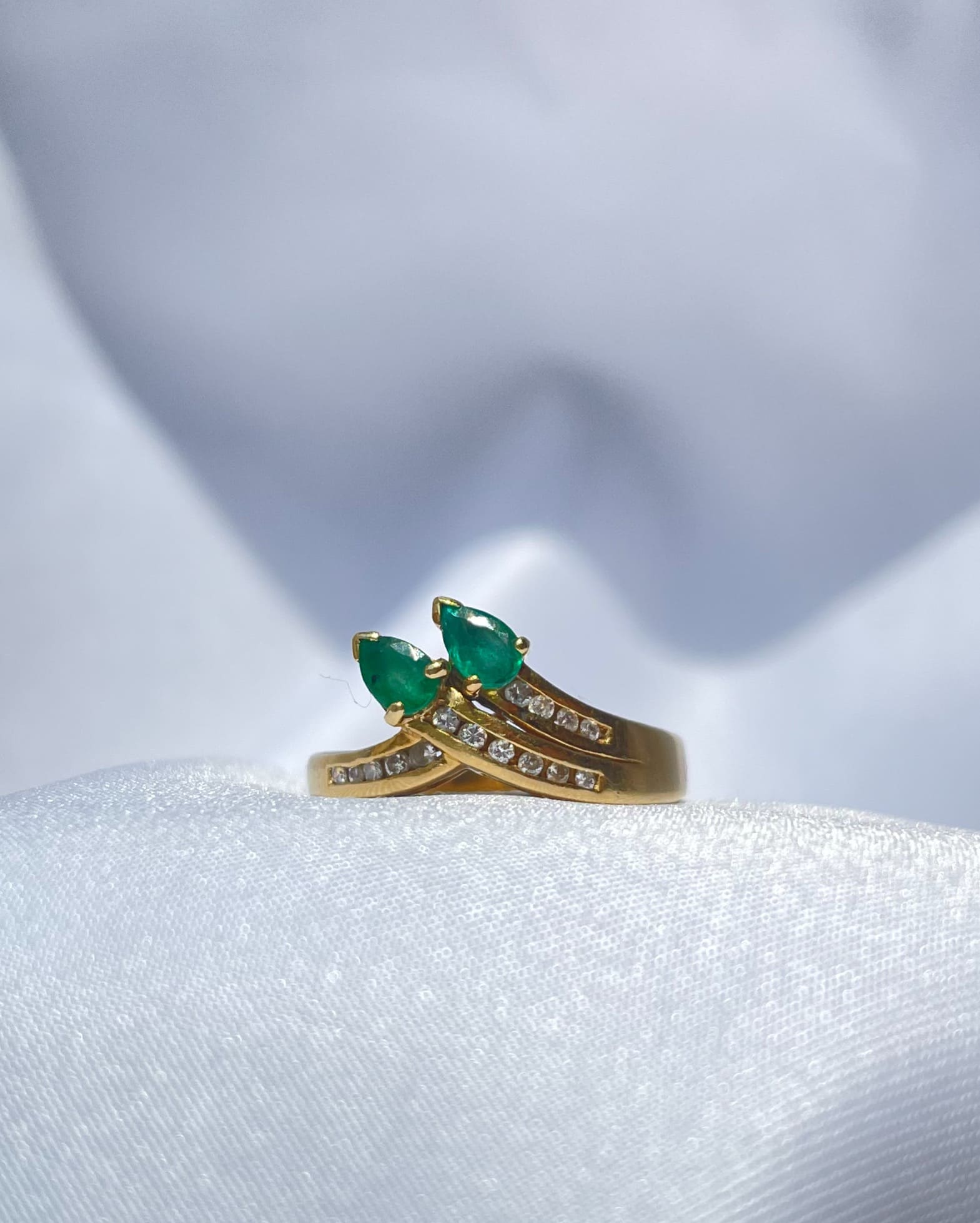 Bague serpent émeraudes & diamants "Clémence" - Elliade Paris