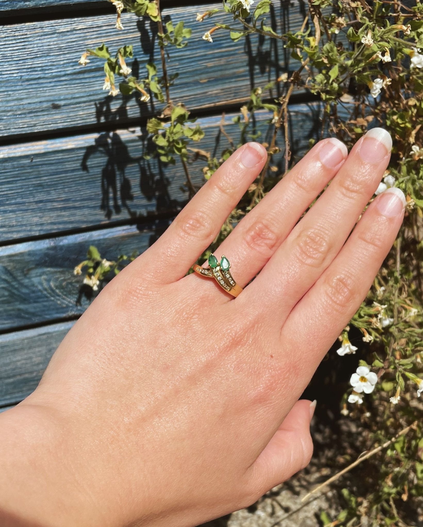 Bague serpent émeraudes & diamants "Clémence" - Elliade Paris