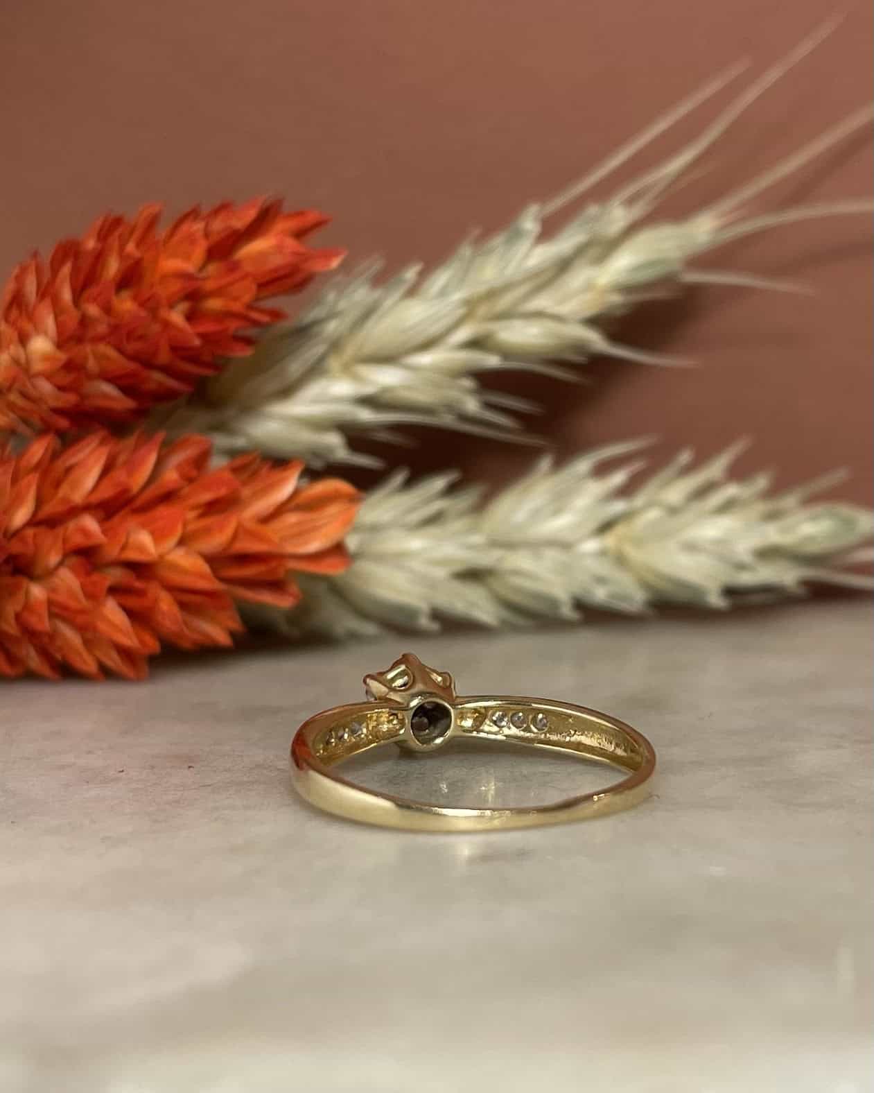 Bague Solitaire 13 Diamants Vintage "Tilly" - Elliade Paris