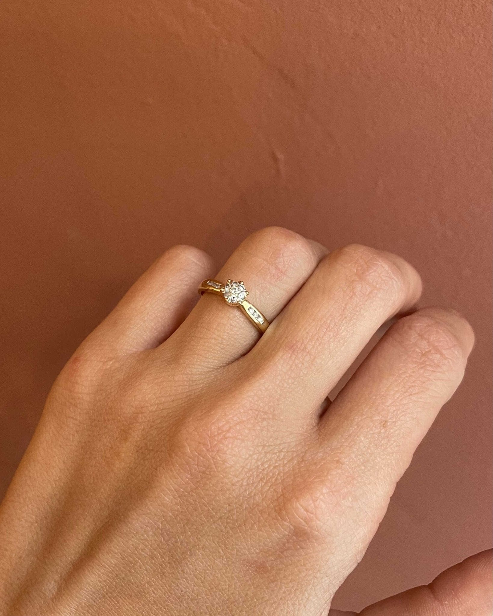 Bague Solitaire 13 Diamants Vintage "Tilly" - Elliade Paris