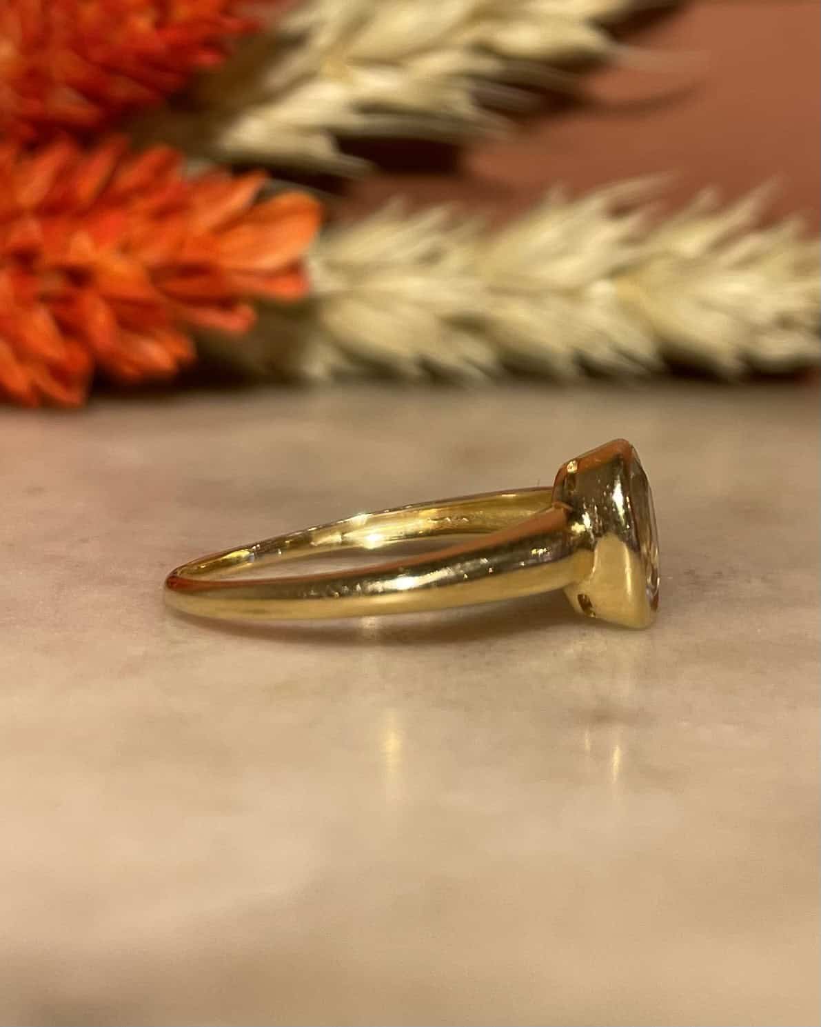 Bague Solitaire Aigue - Marine 0.35 carat "Kimia" - Elliade Paris
