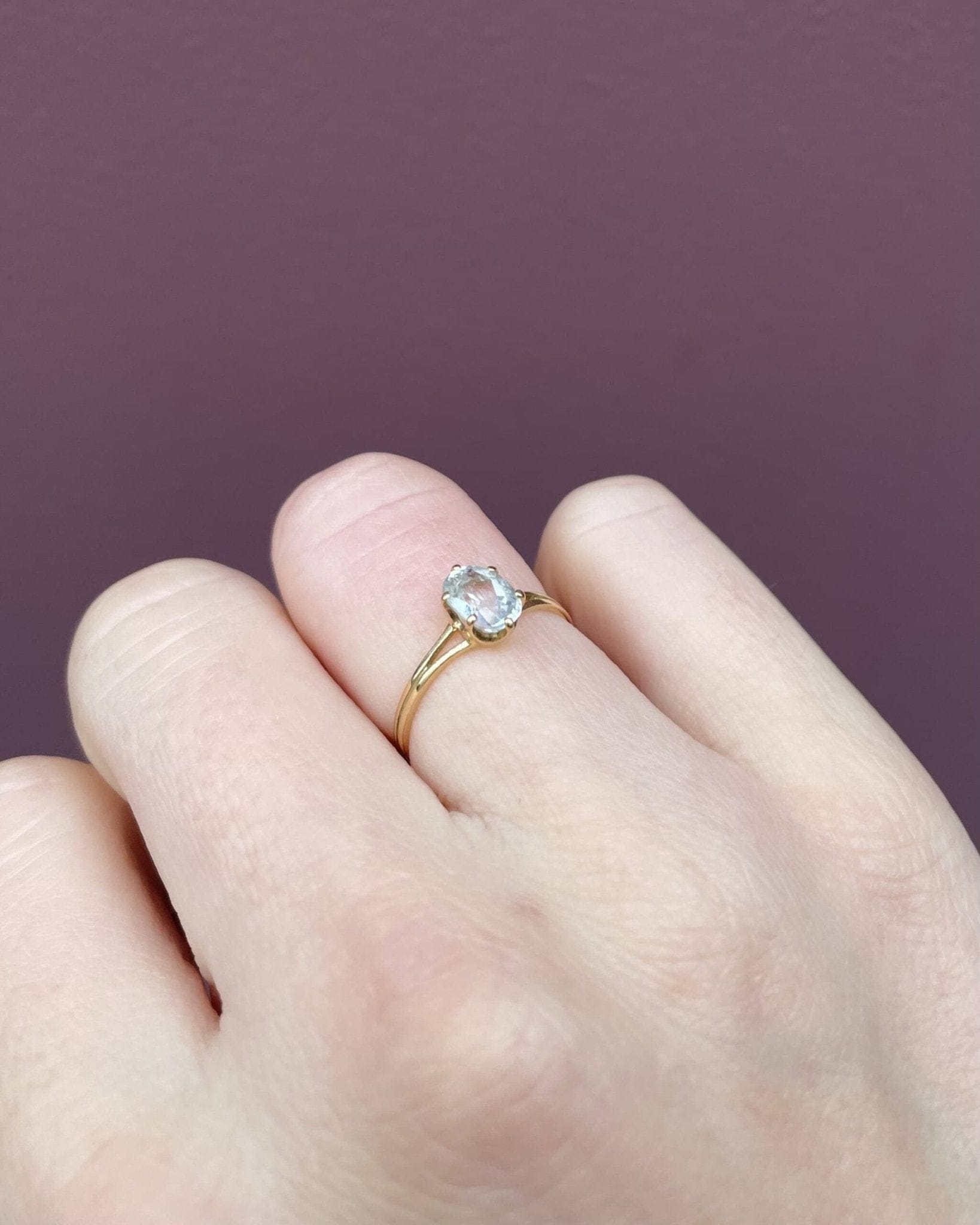 Bague Solitaire Aigue - Marine 0.70 carat "Caren" - Elliade Paris