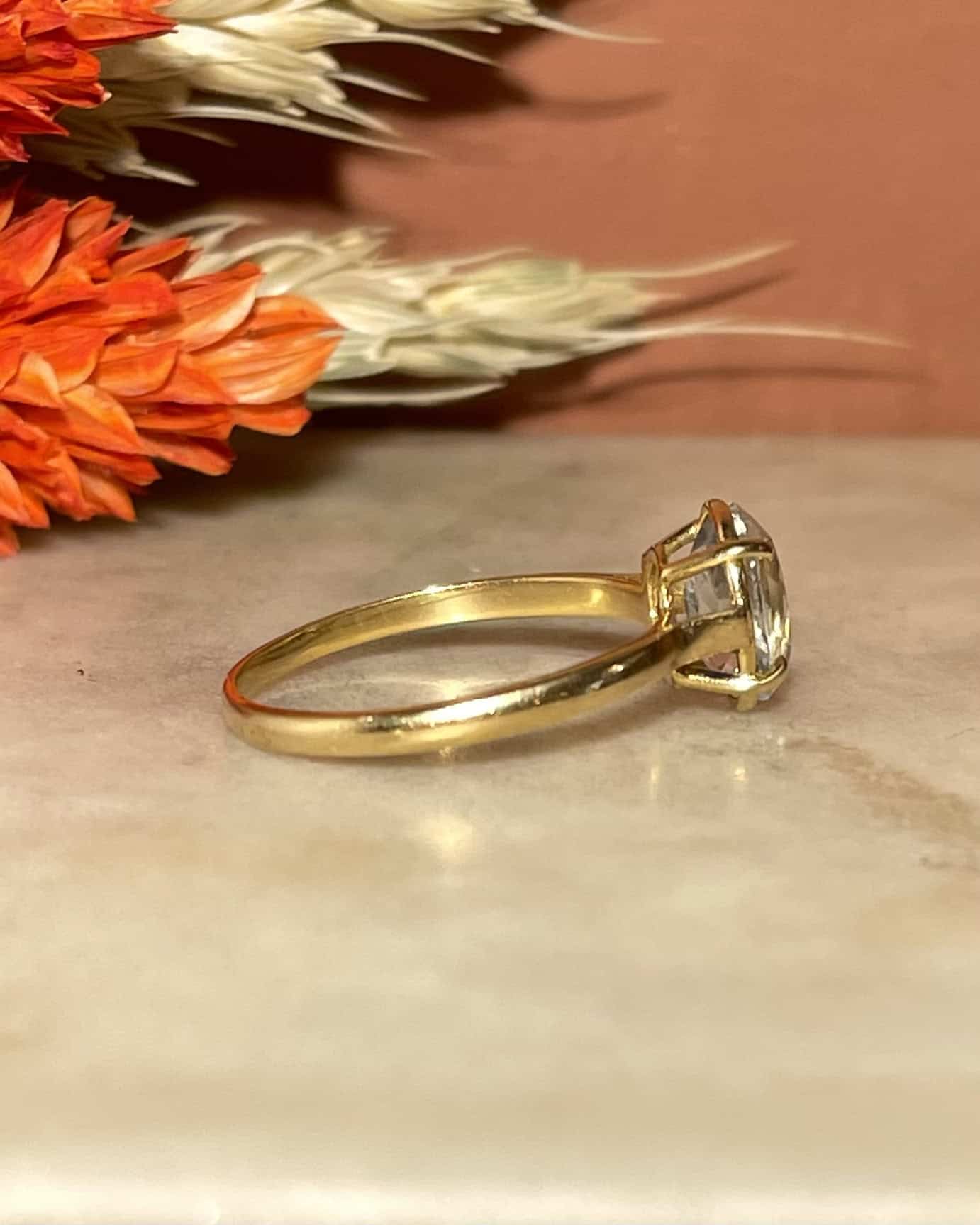 Bague Solitaire Aigue - Marine 1 carat "Pulsera" - Elliade Paris