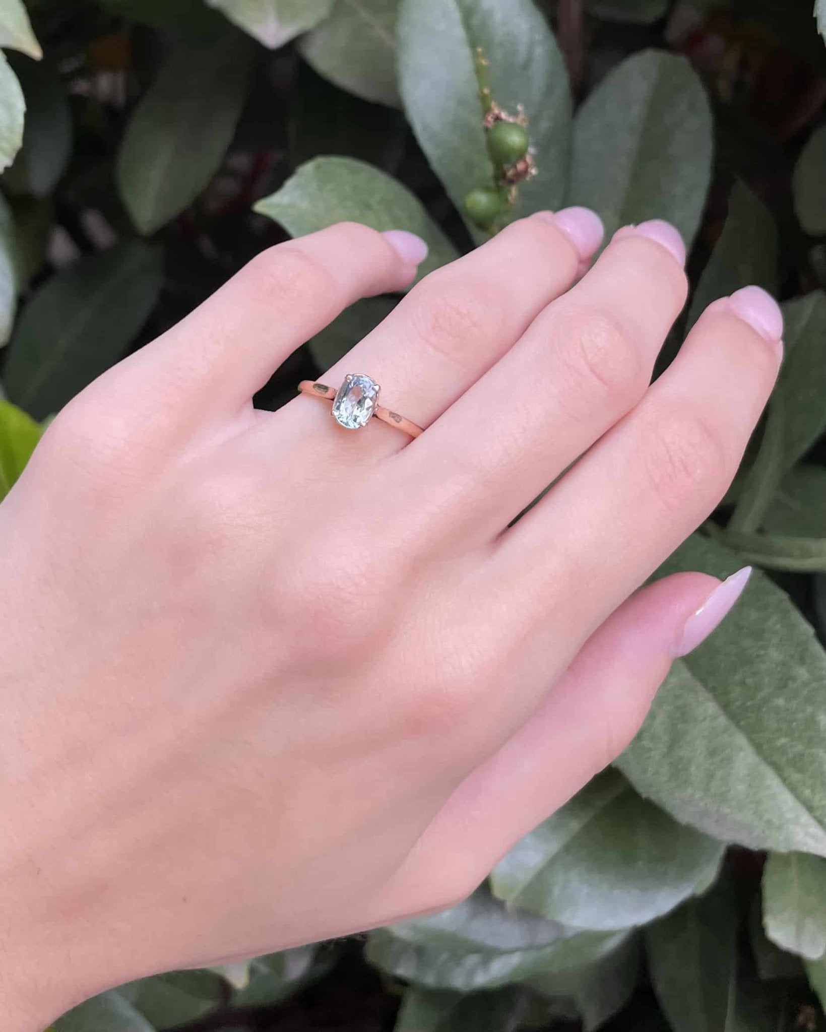 Bague Solitaire Aigue - Marine 1.10 carat "Jake" - Elliade Paris