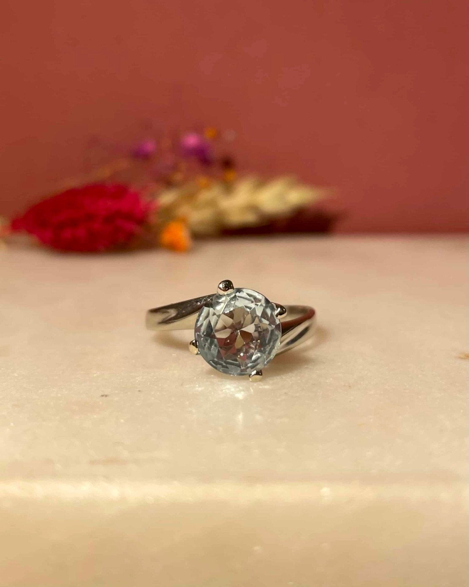 Bague Solitaire Aigue - Marine 1.30 carat "Samantha" - Elliade Paris