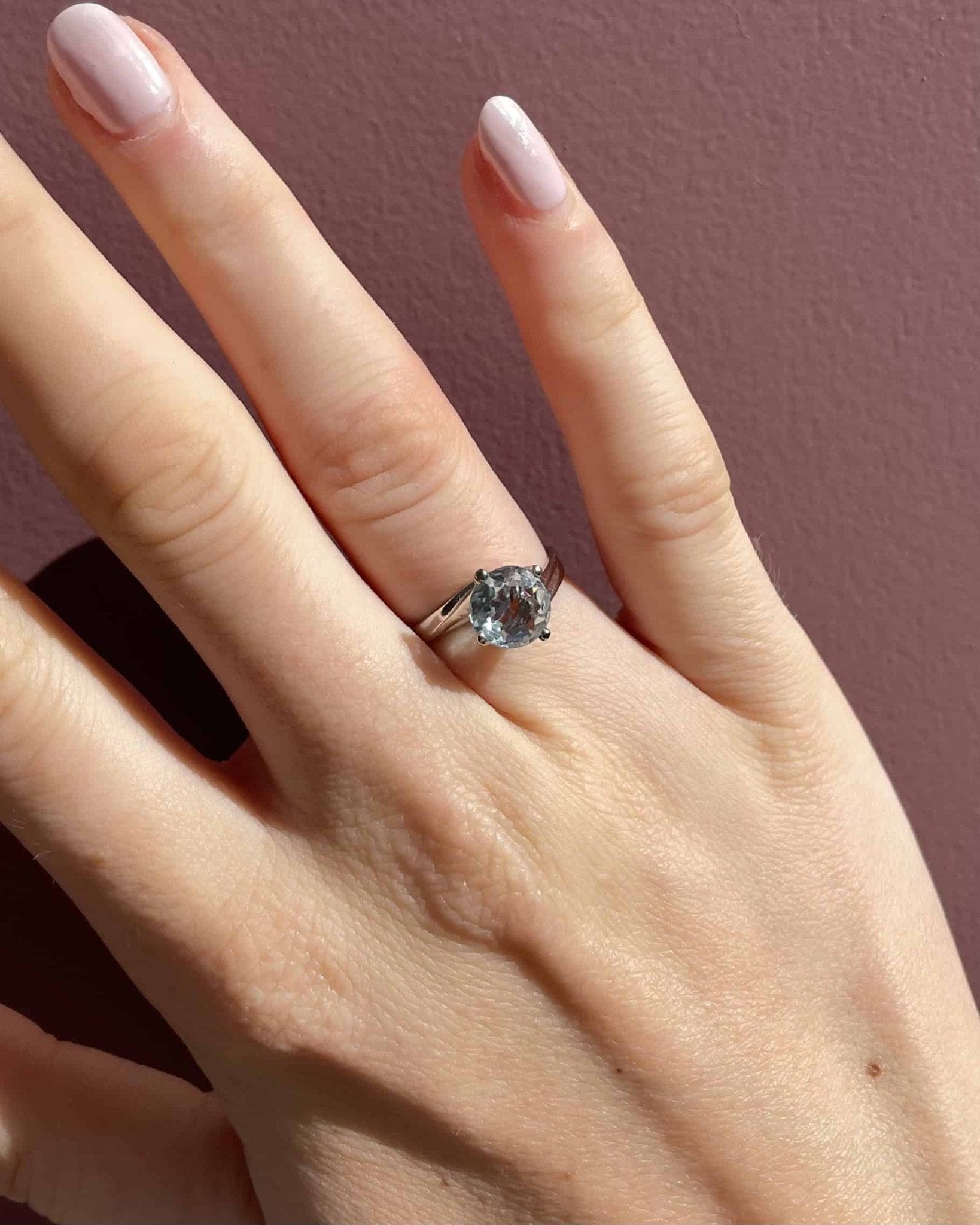 Bague Solitaire Aigue - Marine 1.30 carat "Samantha" - Elliade Paris