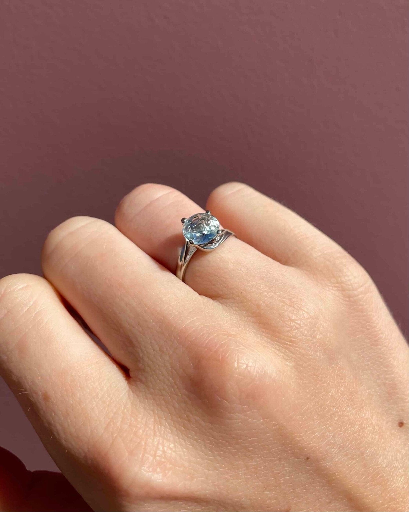 Bague Solitaire Aigue - Marine 1.30 carat "Samantha" - Elliade Paris