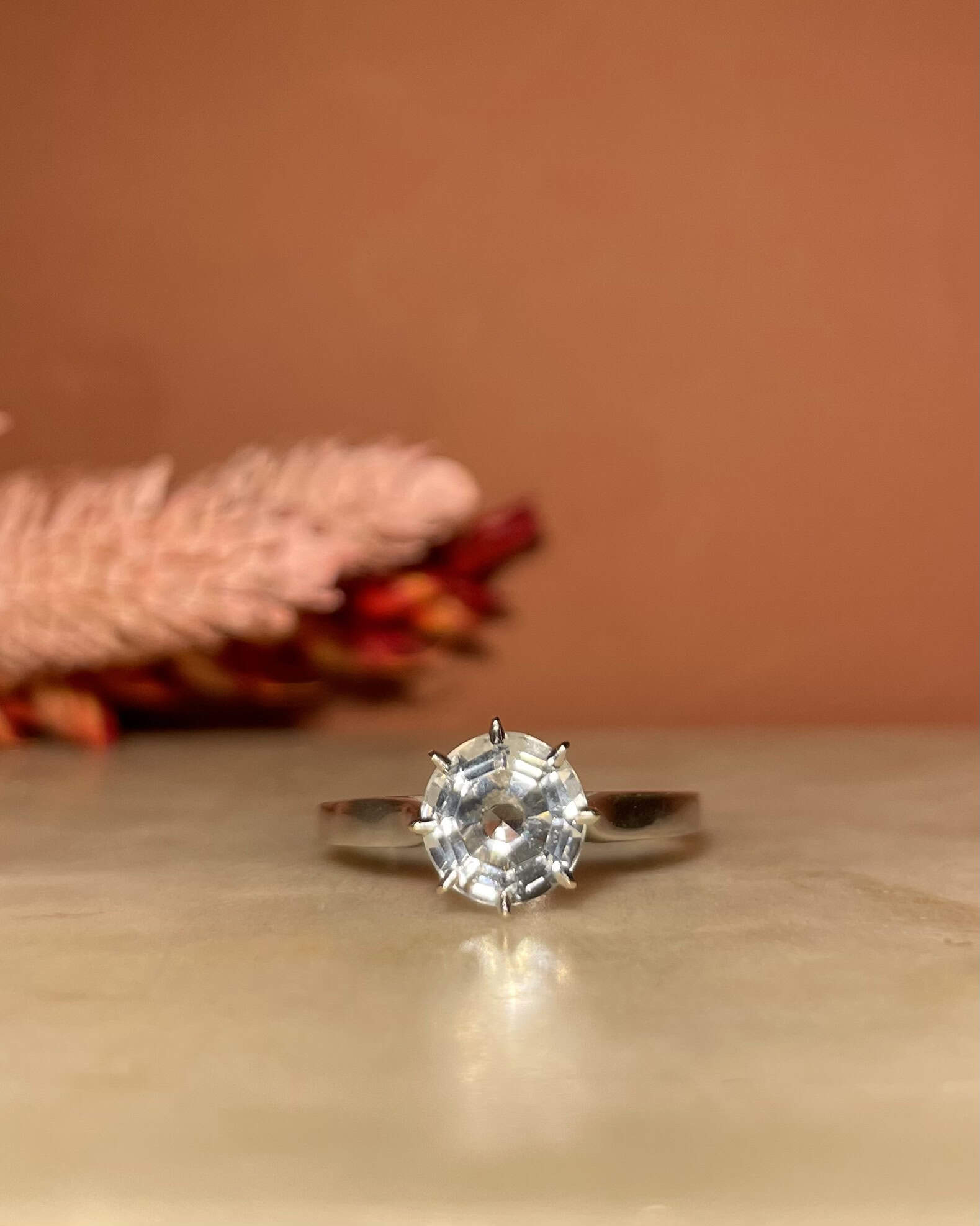 Bague Solitaire Aigue - marine 1.70 carat "Matis" - Elliade Paris