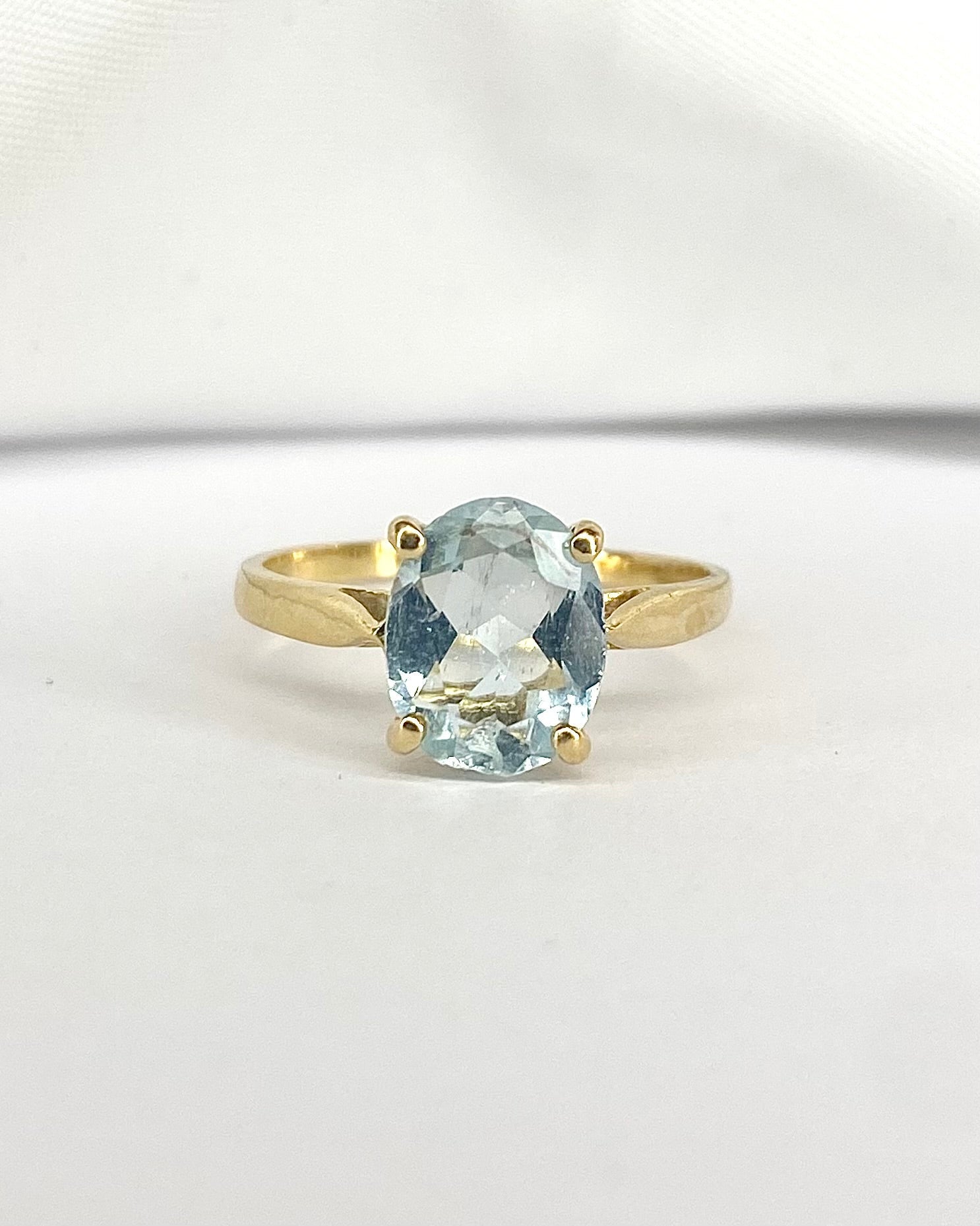 Bague Solitaire Aigue - Marine 1.85 carat "Marie" - Elliade Paris