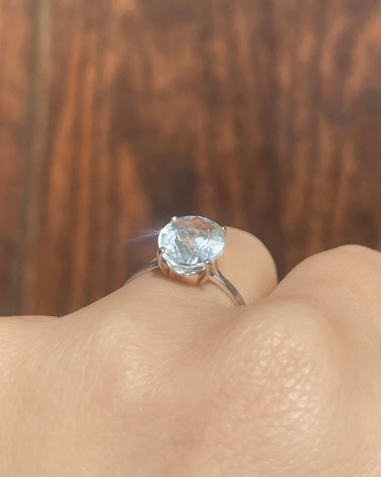 Bague Solitaire Aigue - Marine 2.80 carats "Eliana" - Elliade Paris