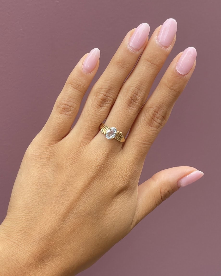 Bague Solitaire Aigue - Marine "Aléana" - Elliade Paris