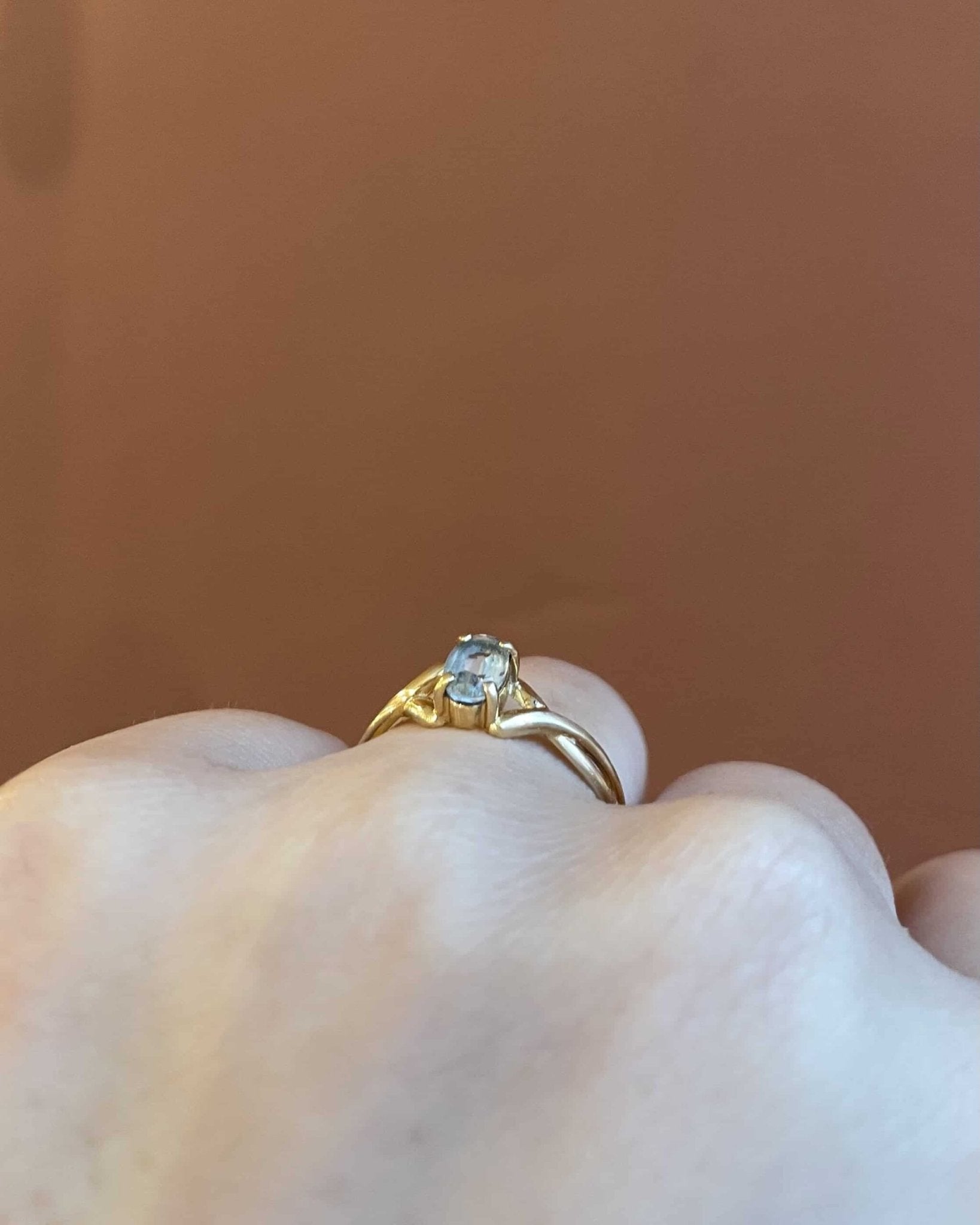 Bague Solitaire Aigue - marine Vintage "Charline" - Elliade Paris