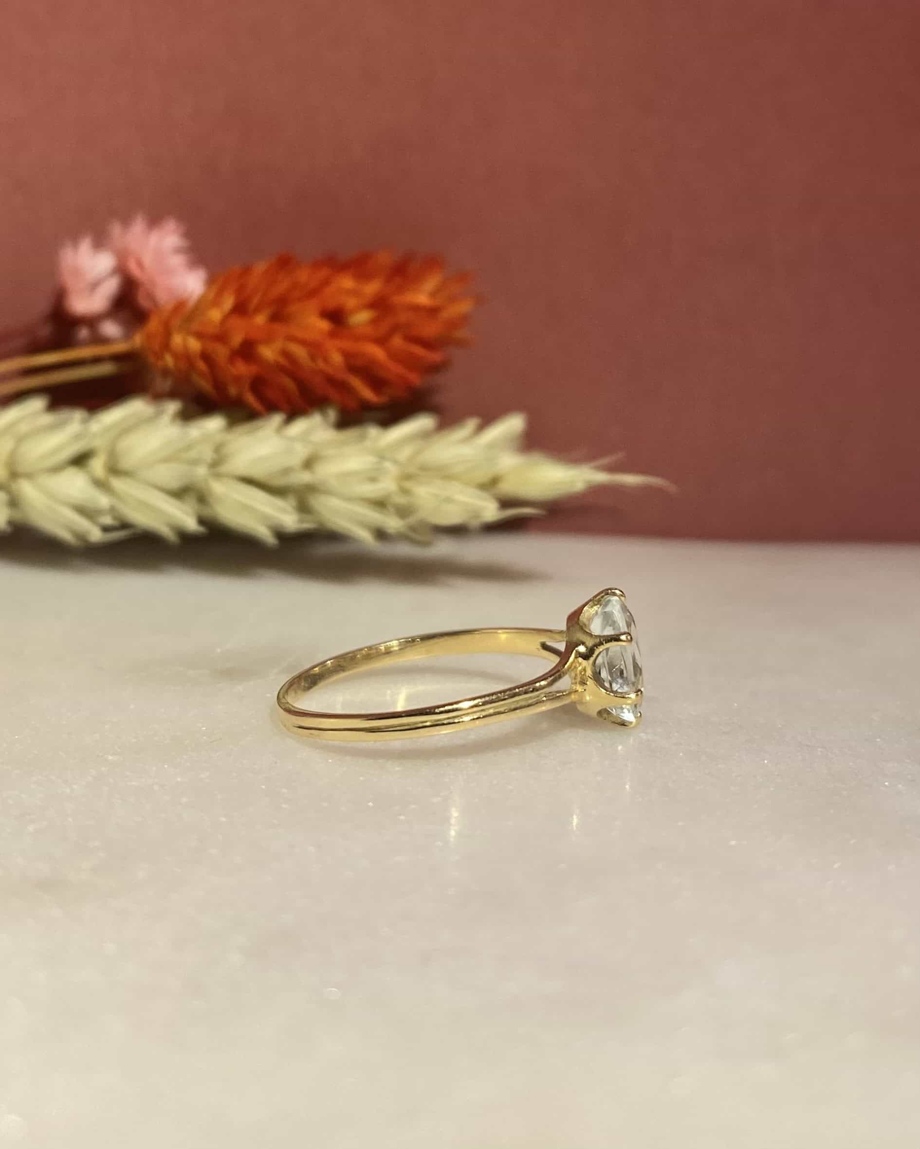 Bague Solitaire Aigue-Marine 0.70 carat "Caren" - Elliade Paris