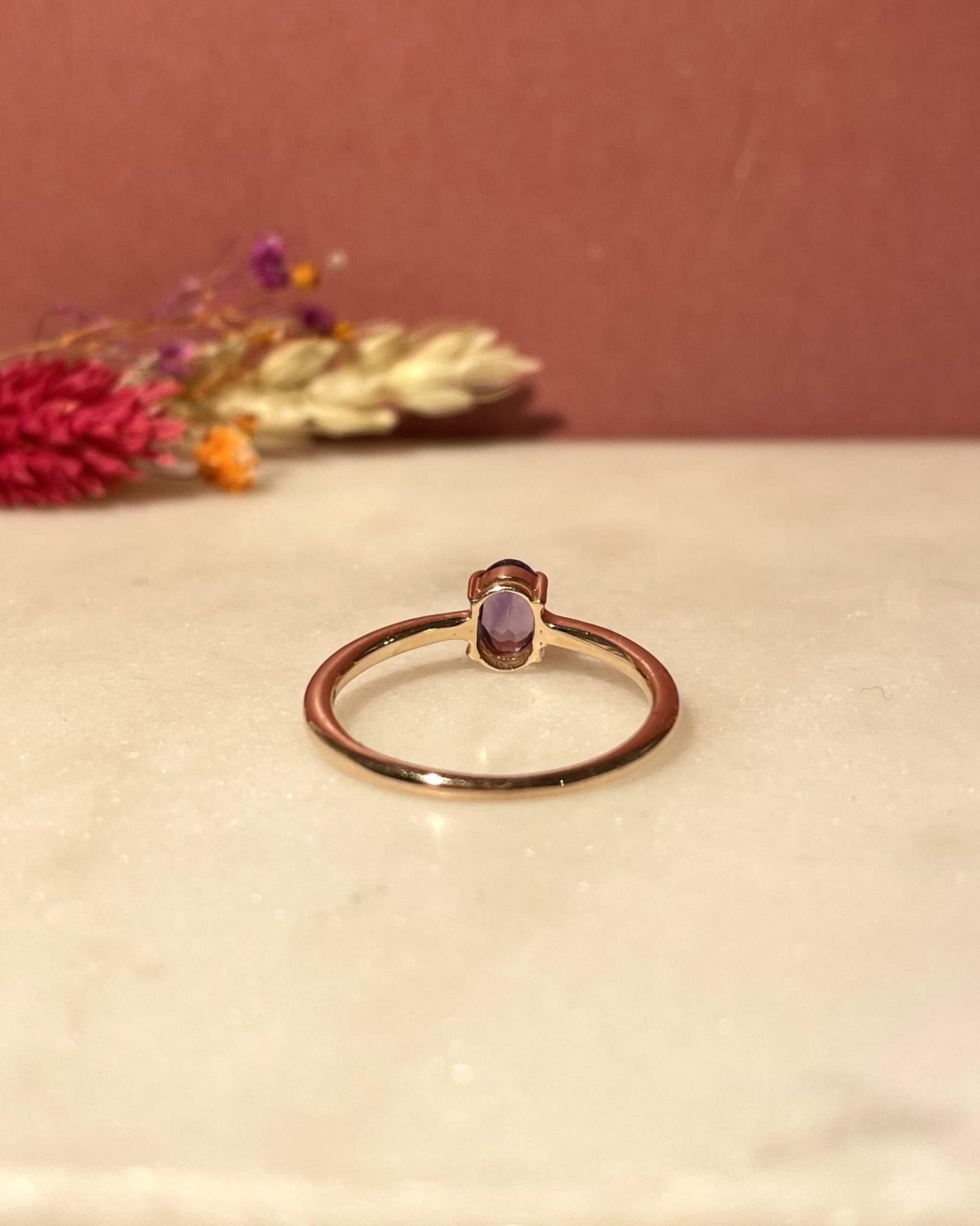 Bague Solitaire Améthyste 0.40 carat "Madina" - Elliade Paris