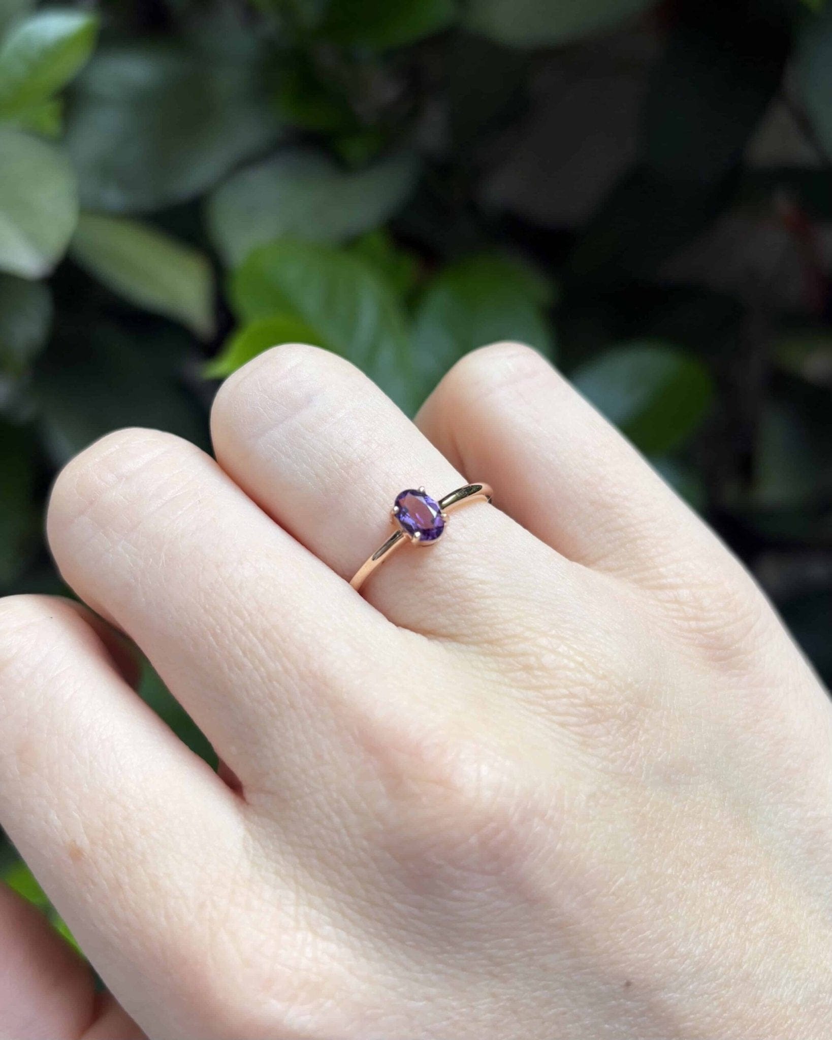 Bague Solitaire Améthyste 0.40 carat "Madina" - Elliade Paris