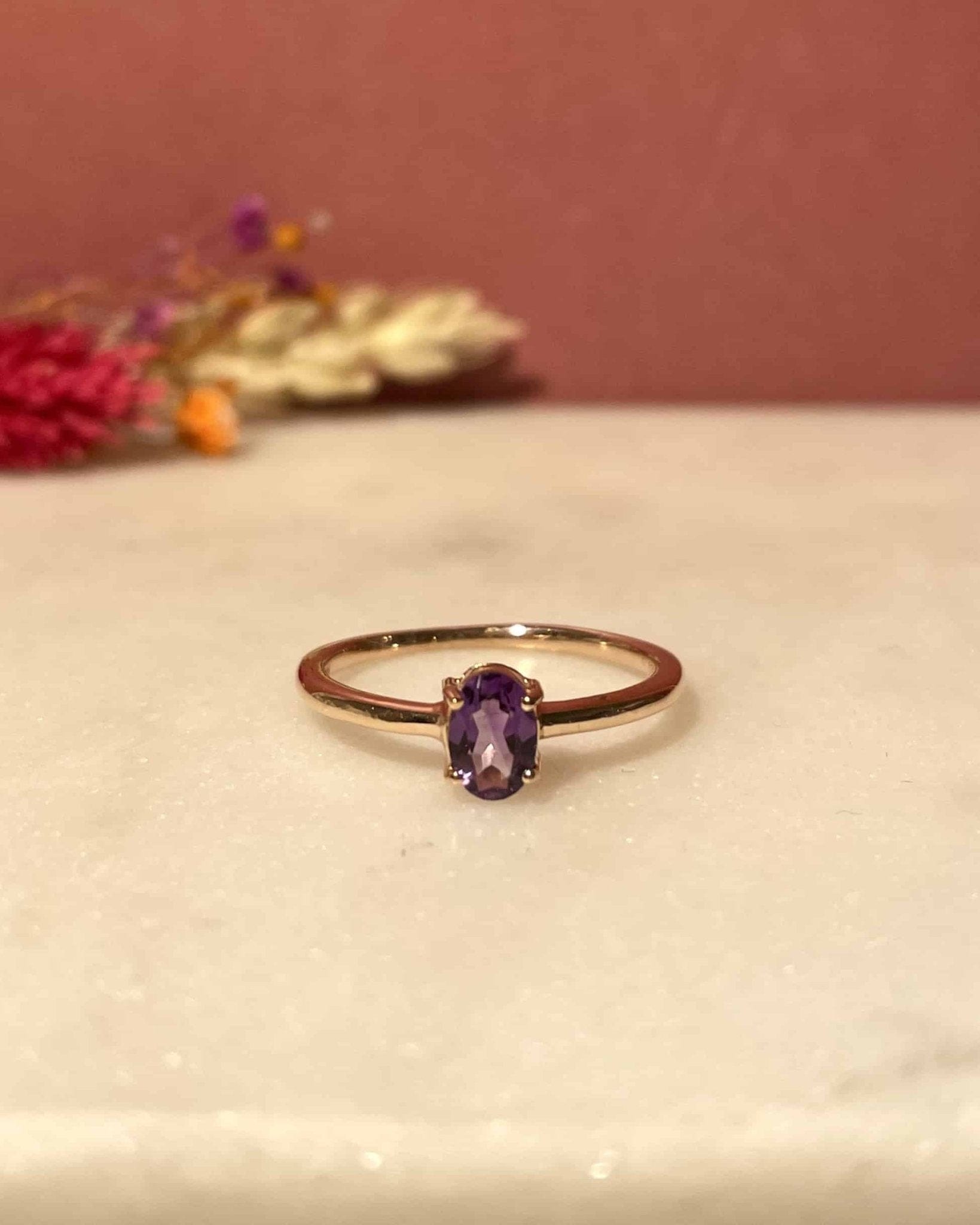 Bague Solitaire Améthyste 0.40 carat "Madina" - Elliade Paris