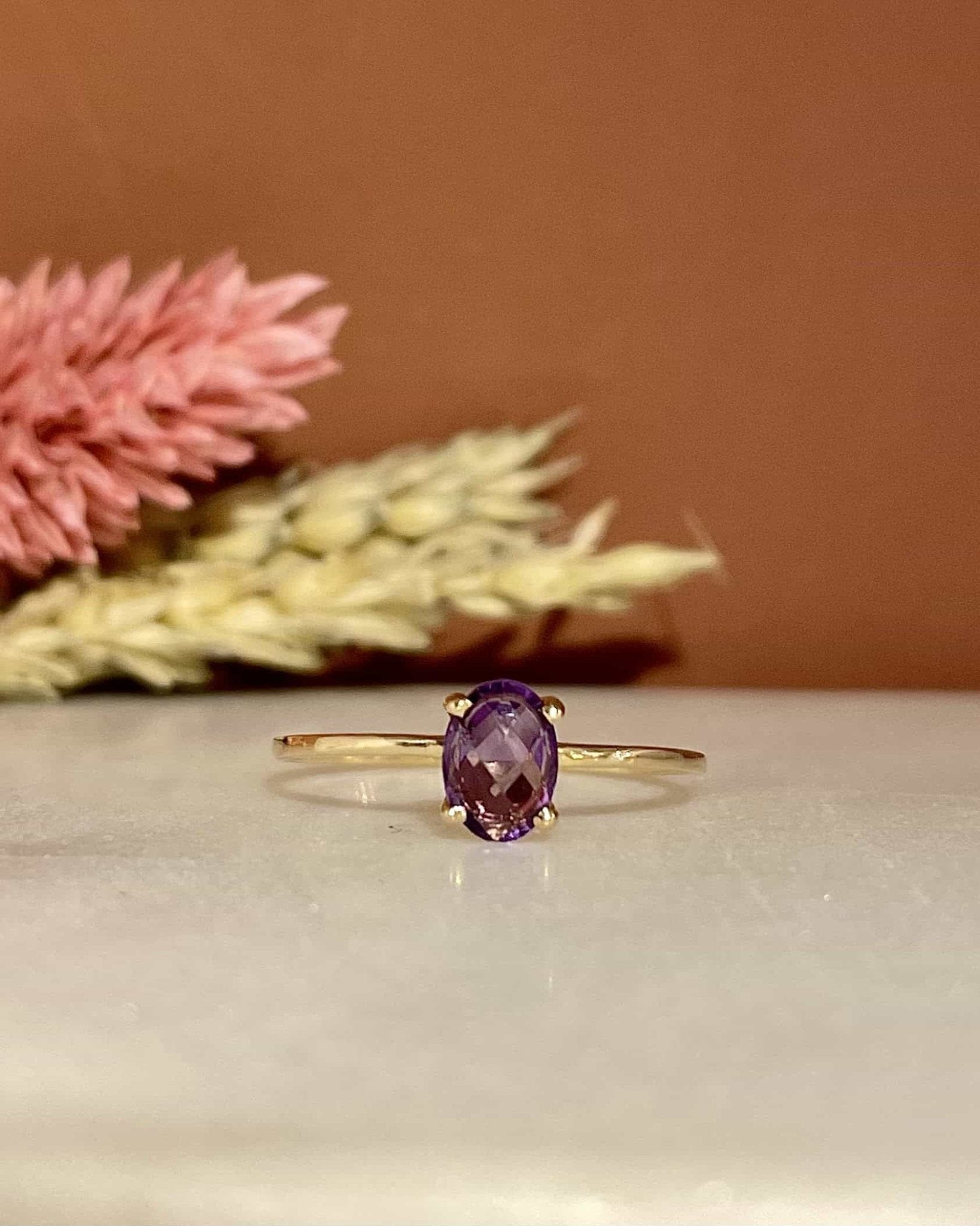 Bague Solitaire Améthyste 0.60 carat "Alora" - Elliade Paris