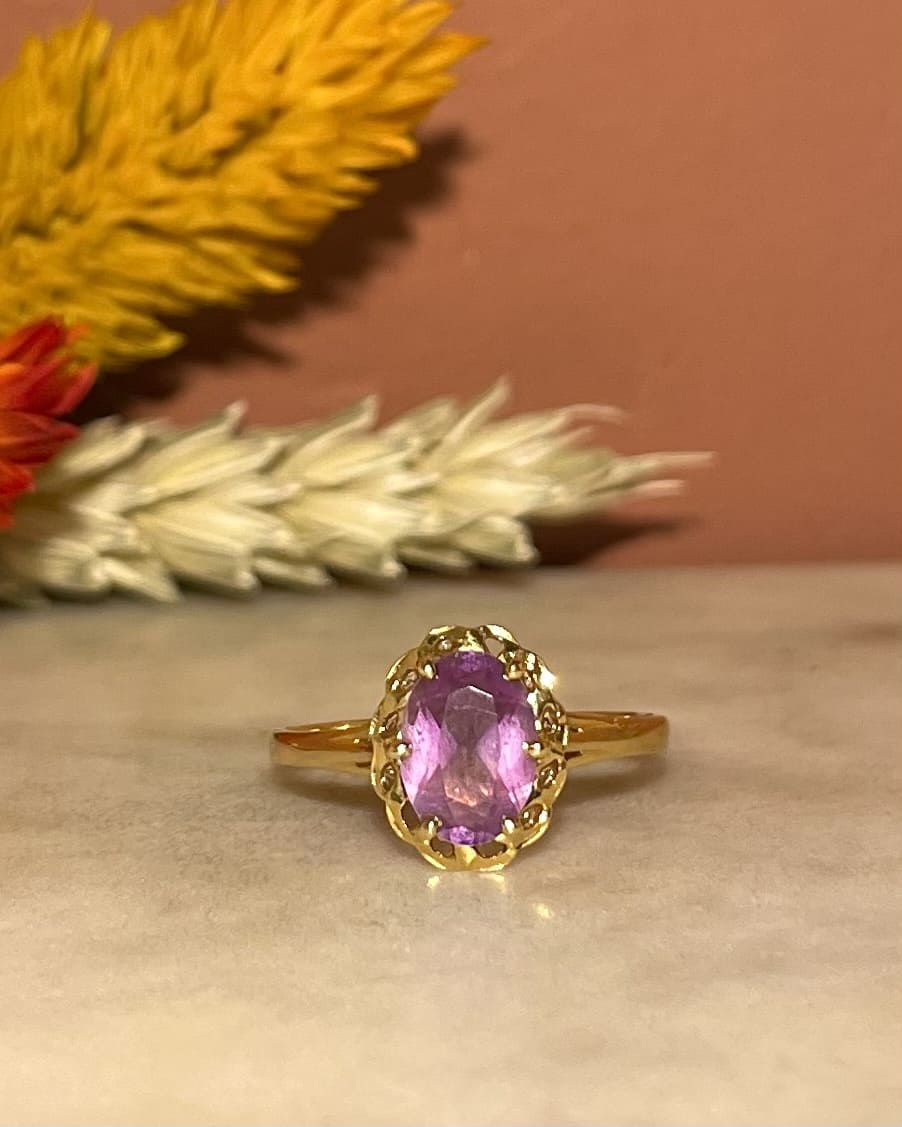 Bague Solitaire Améthyste 1.10 carat "Azenor" - Elliade Paris