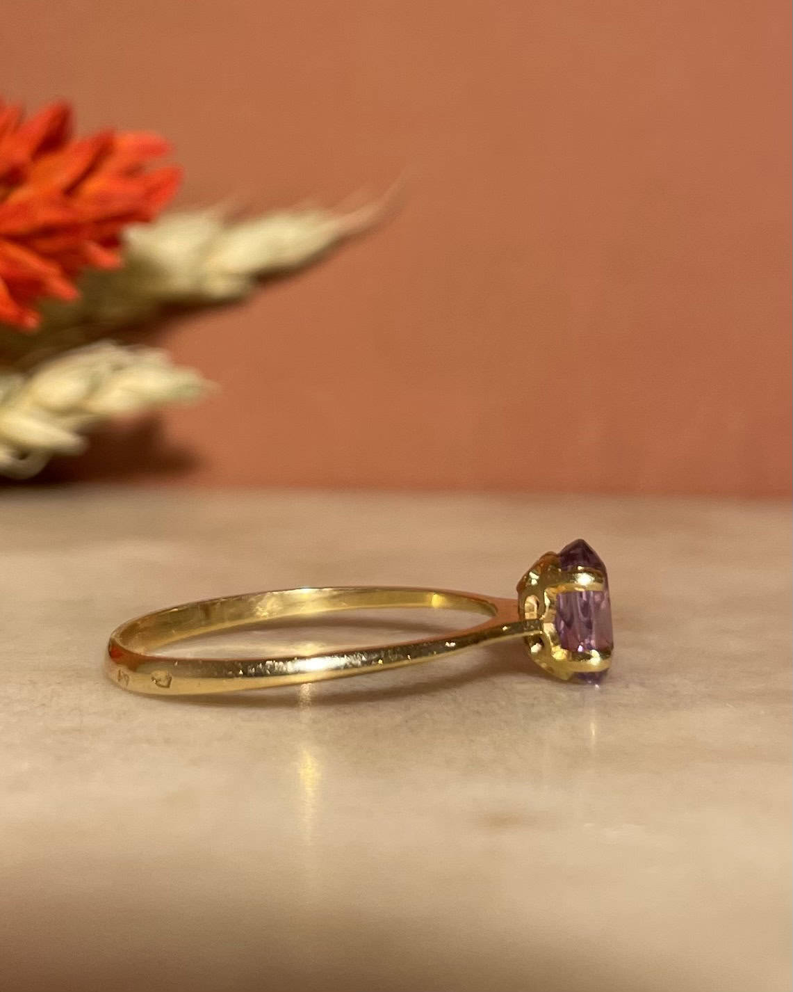 Anillo Solitario Amatista "Lauréa"