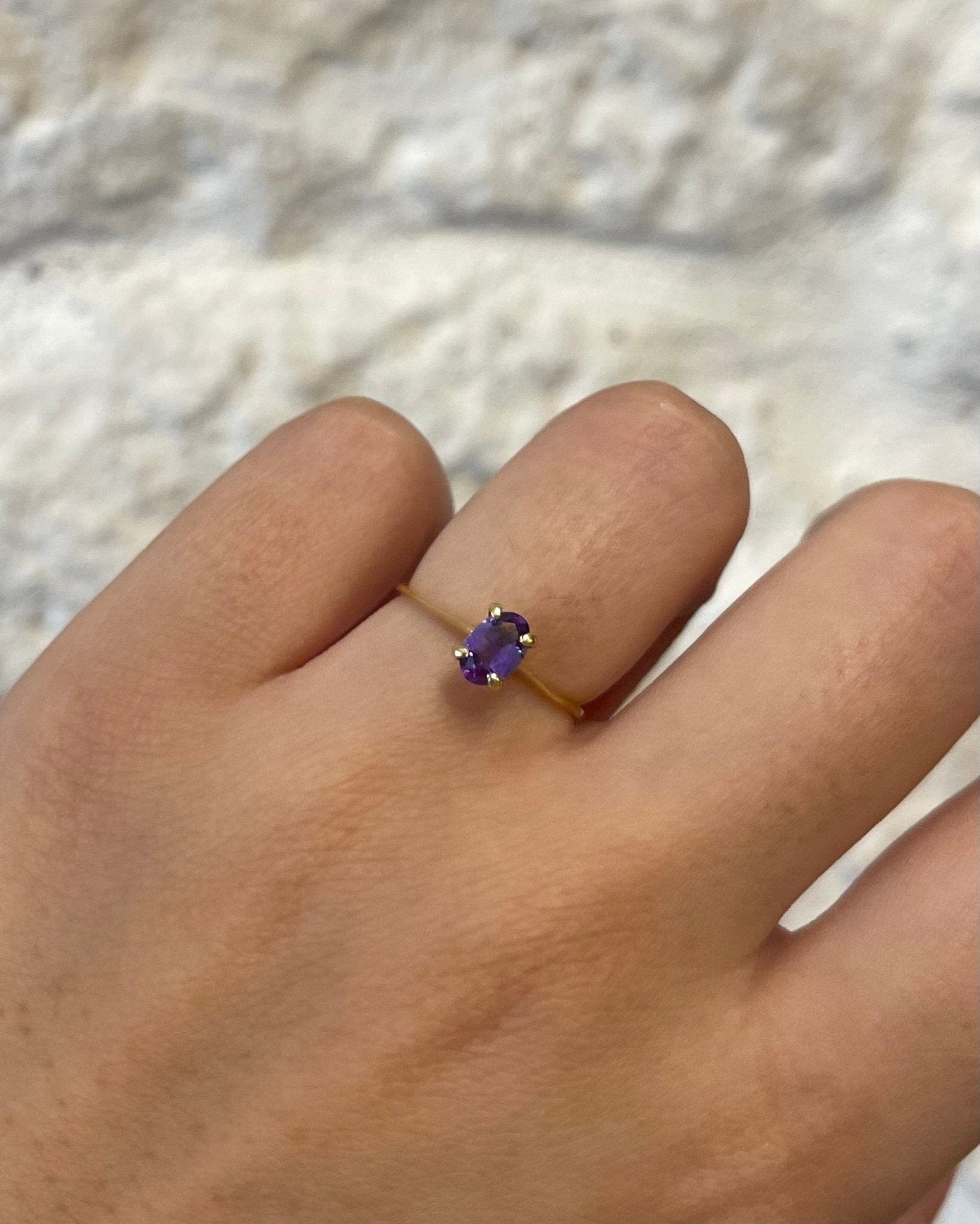 Bague Solitaire Améthyste "Eliana" - Elliade Paris