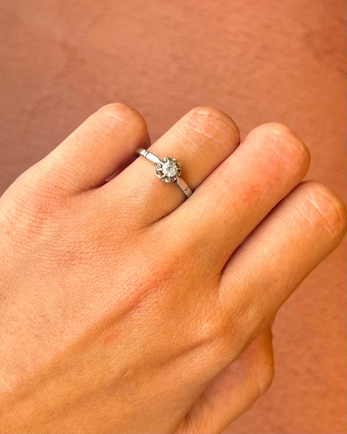 Bague Solitaire Art-Déco Diamant 0.18 carat "Jeremy" - Elliade Paris