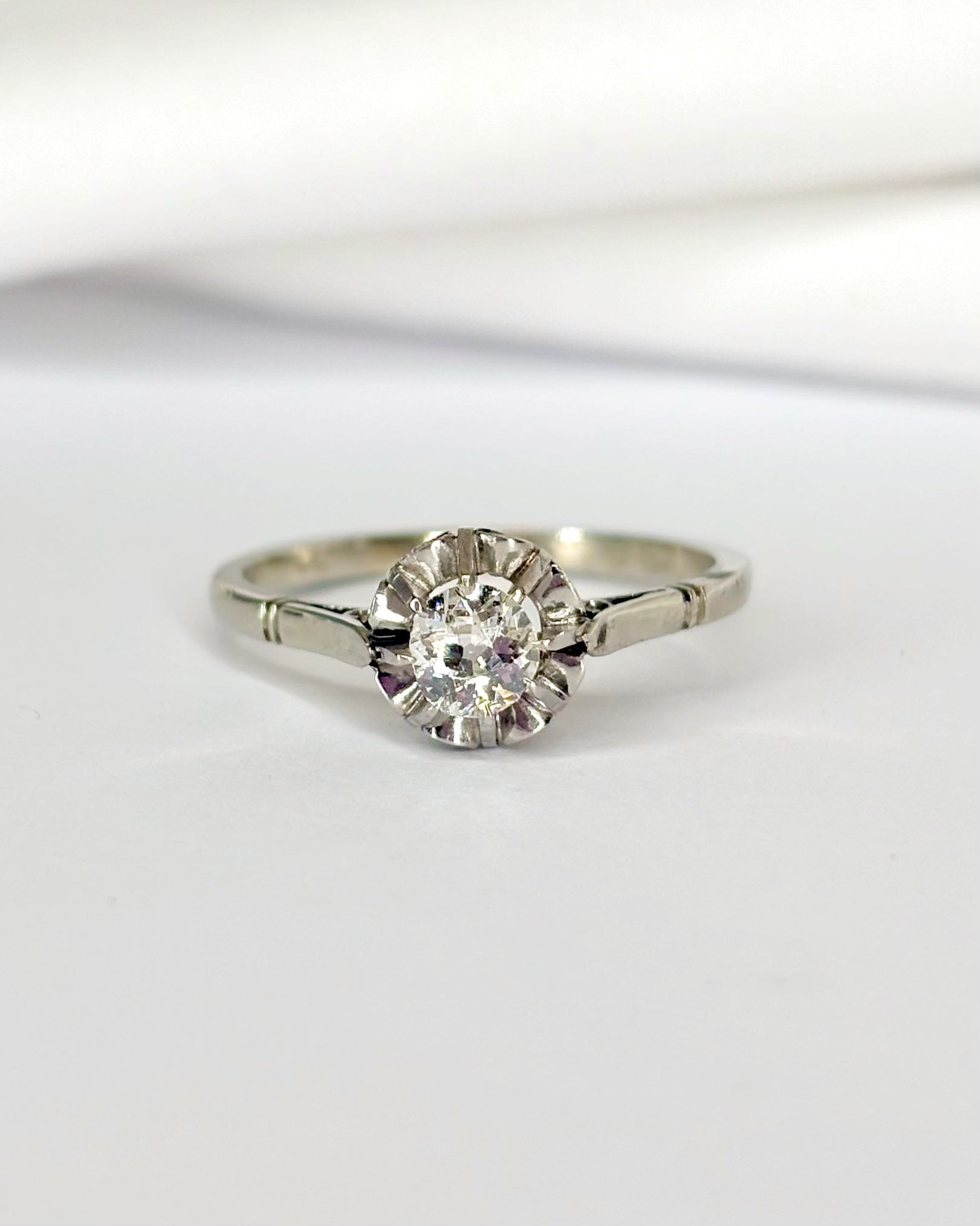 Bague Solitaire Art Déco Diamant 0.25 carat "Anastasia" - Elliade Paris