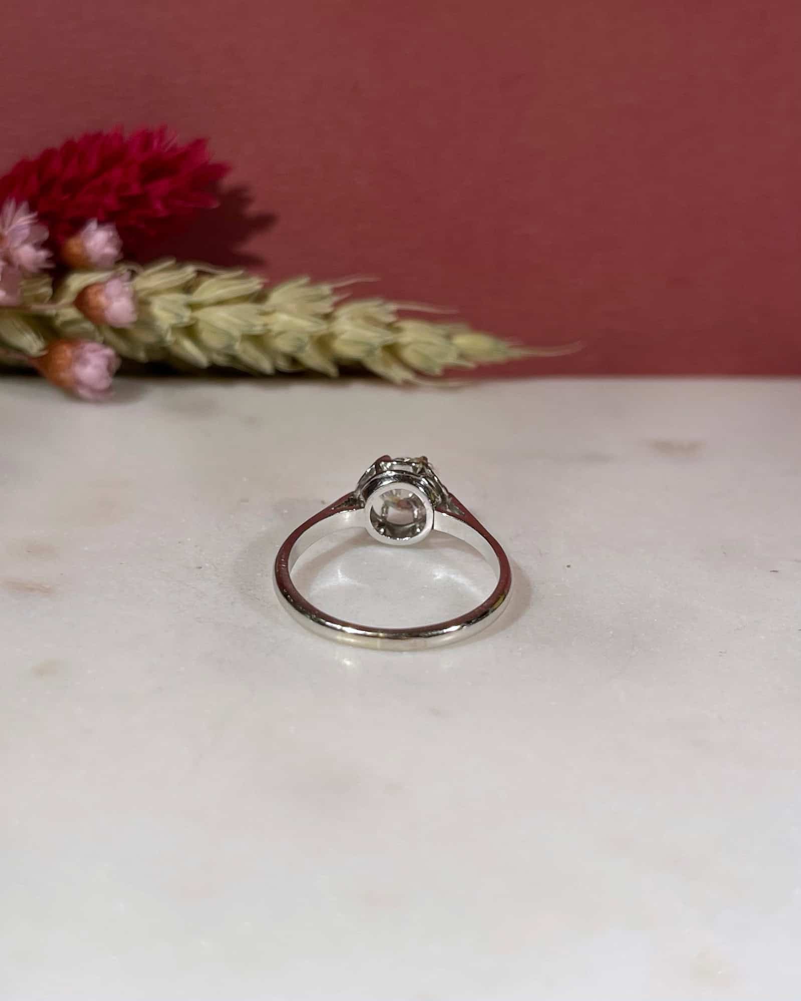 Bague Solitaire Art - déco Diamant 0.64 carat "Renée" - Elliade Paris