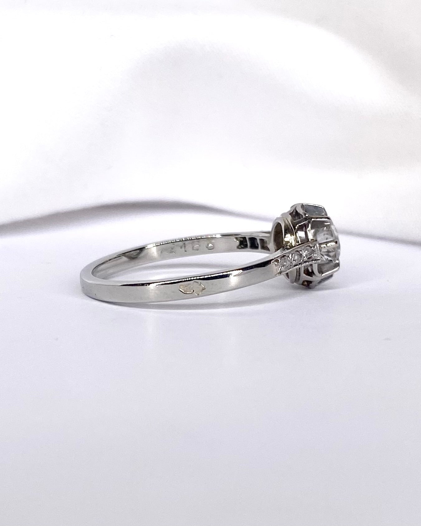 Bague Solitaire Art Déco Diamants 0.43 carat "Rozenne" - Elliade Paris