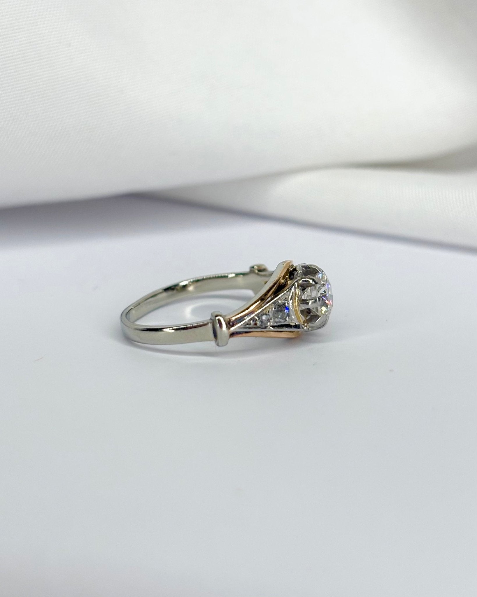 Bague Solitaire Art Déco Diamants 0.49 carat "Romane" - Elliade Paris