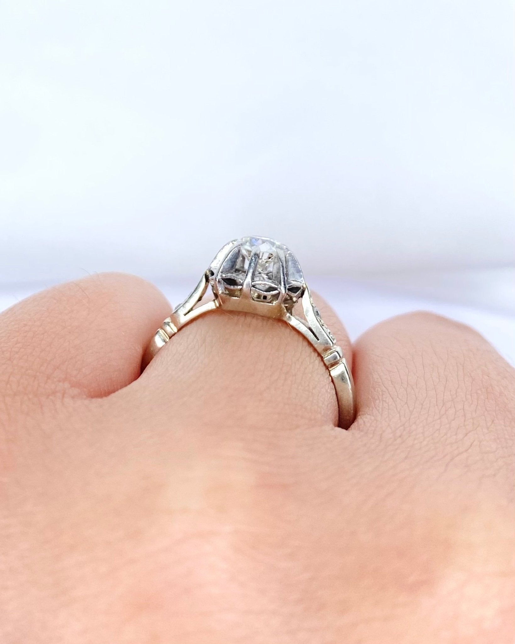 Bague Solitaire Art - déco Diamants 0.55 carat "Annette" - Elliade Paris