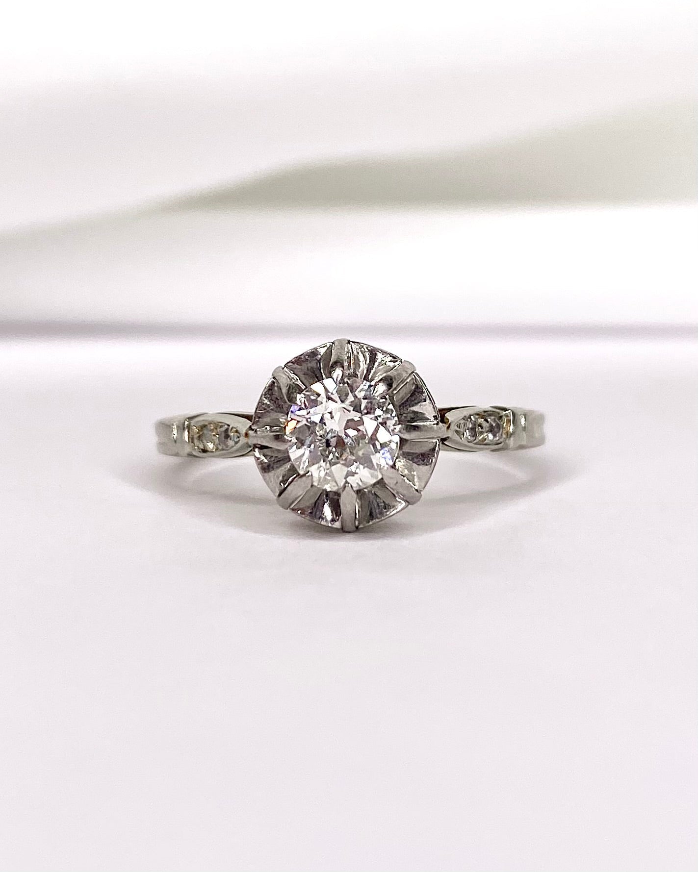 Bague Solitaire Art - déco Diamants 0.55 carat "Annette" - Elliade Paris