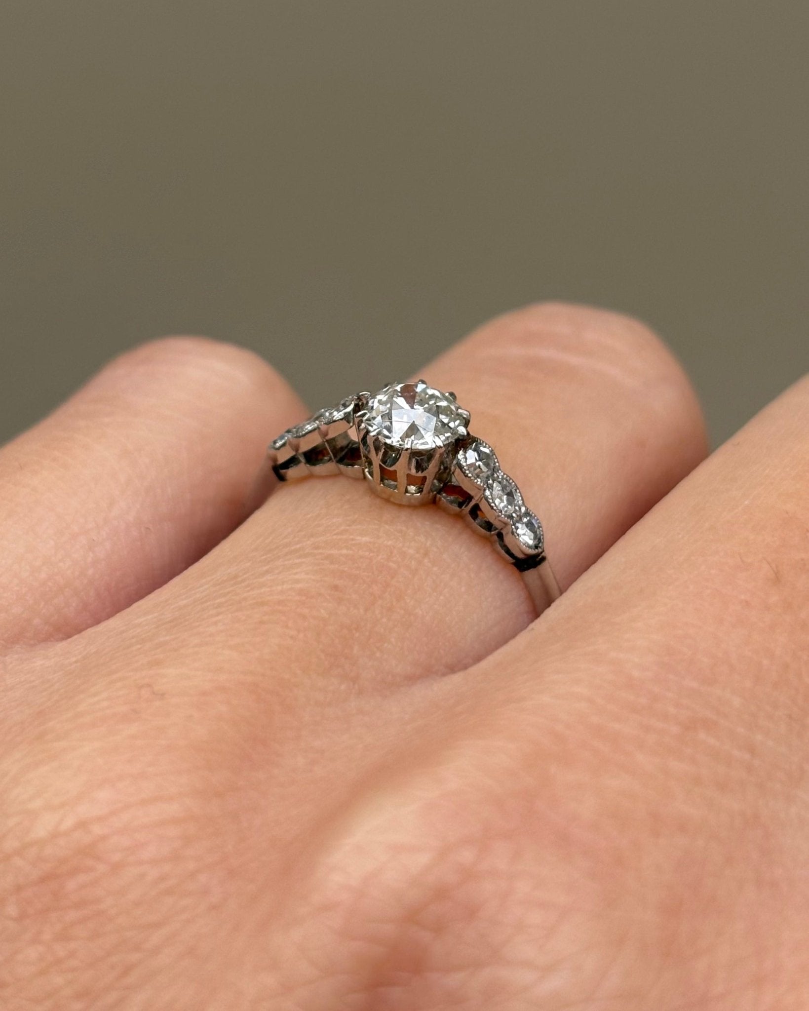 Bague Solitaire Art - déco Diamants 0.59 carat "Maeve" - Elliade Paris