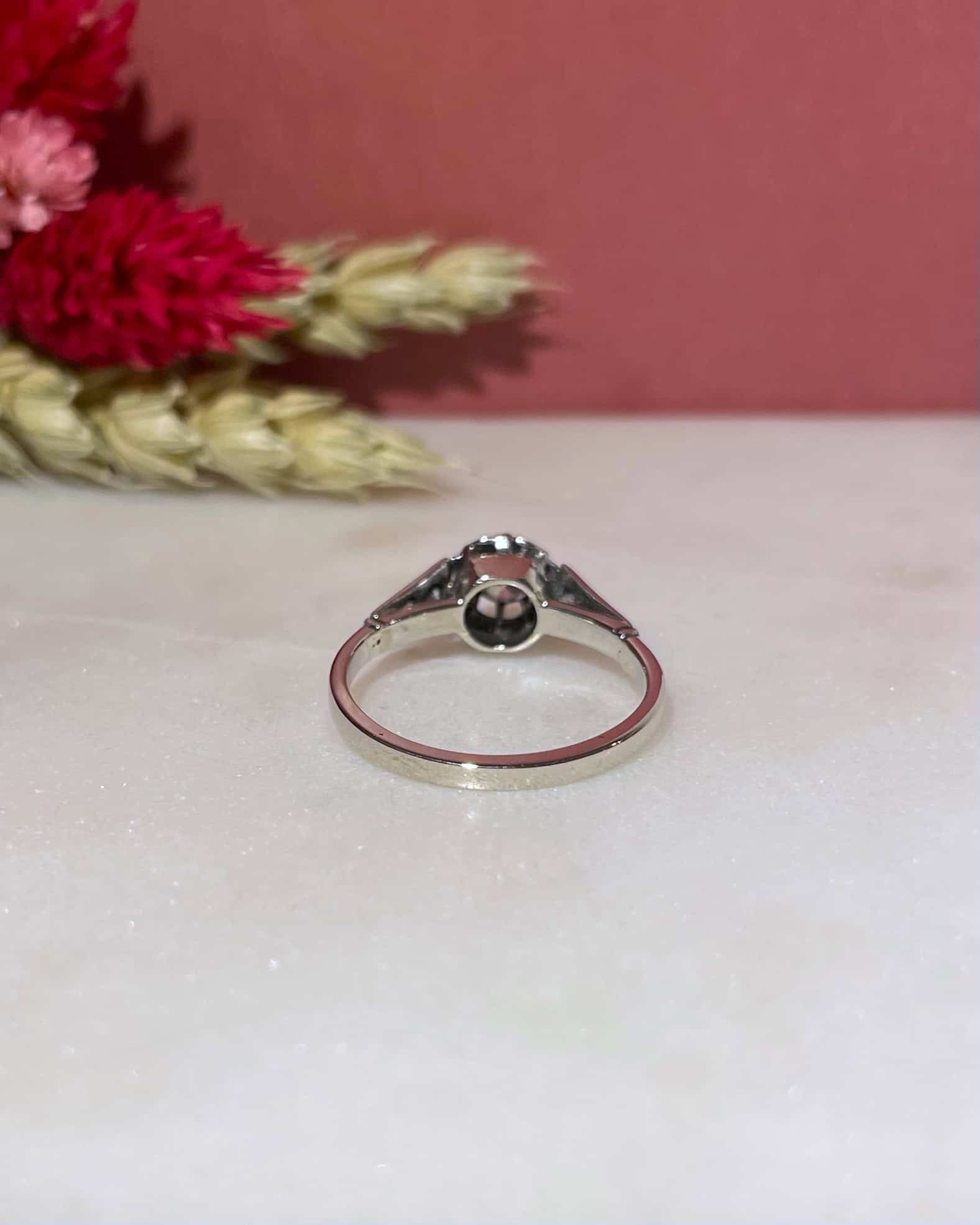 Bague Solitaire Art - Deco Vintage Diamants "Asma" - Elliade Paris