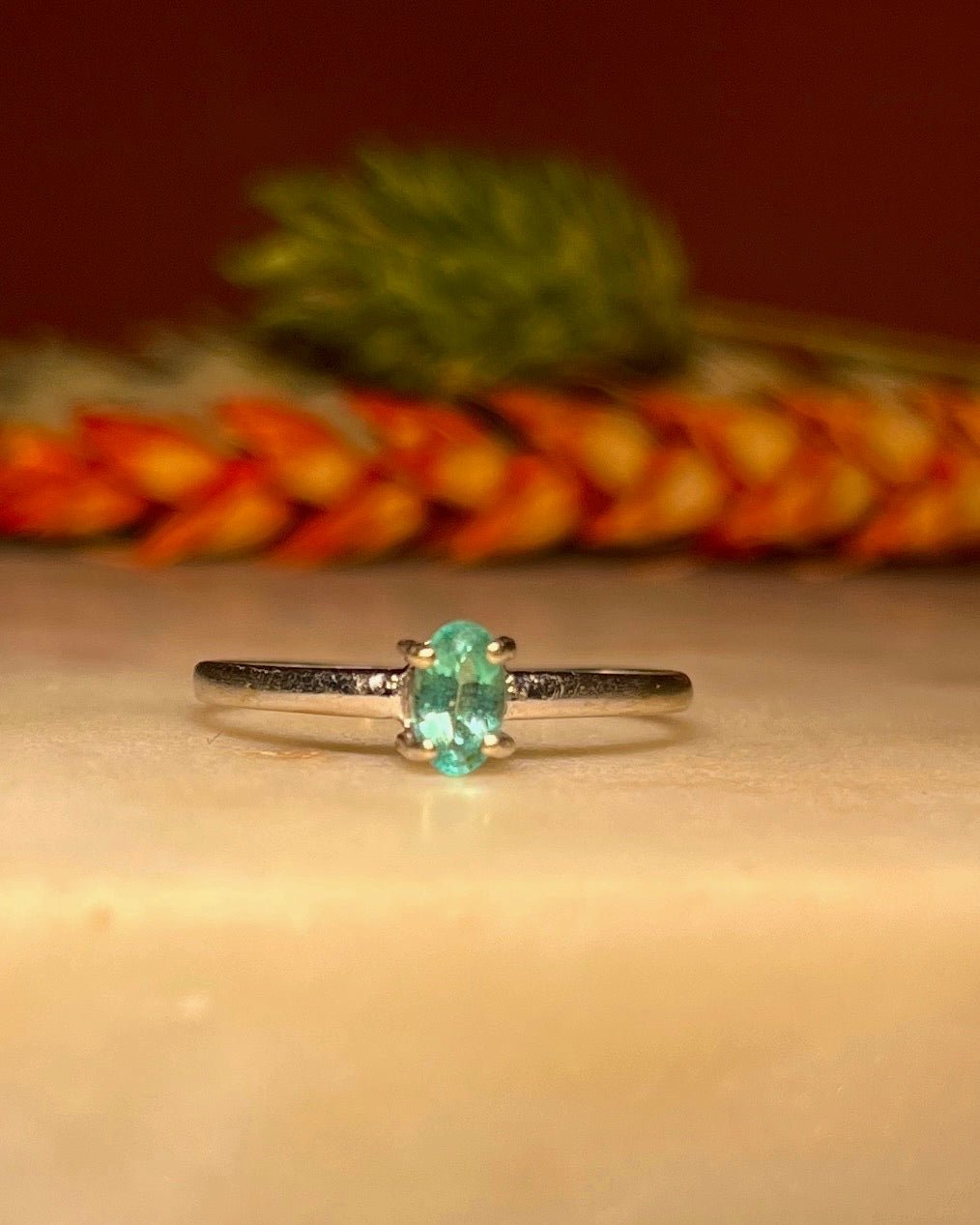 Bague Solitaire Béryl vert "Rania" - Elliade Paris
